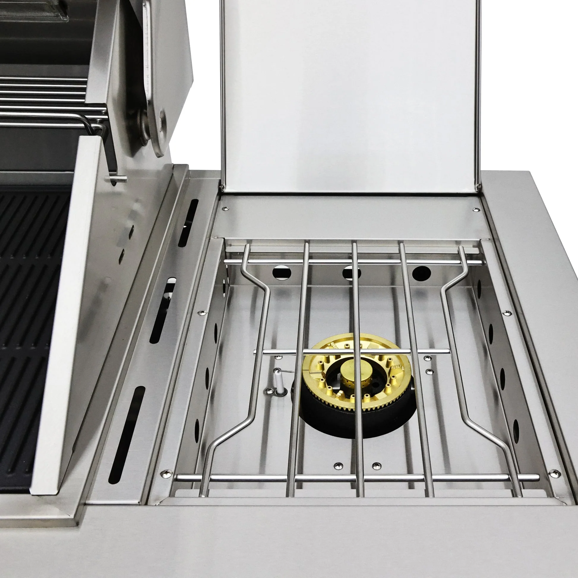 Forno Bulnes 40" BBQ Outdoor Kitchen – 95,000 BTU, 5 Burners, Infrared Sear & Rotisserie, Beverage Center & White Sintered Stone Countertops - Image 16
