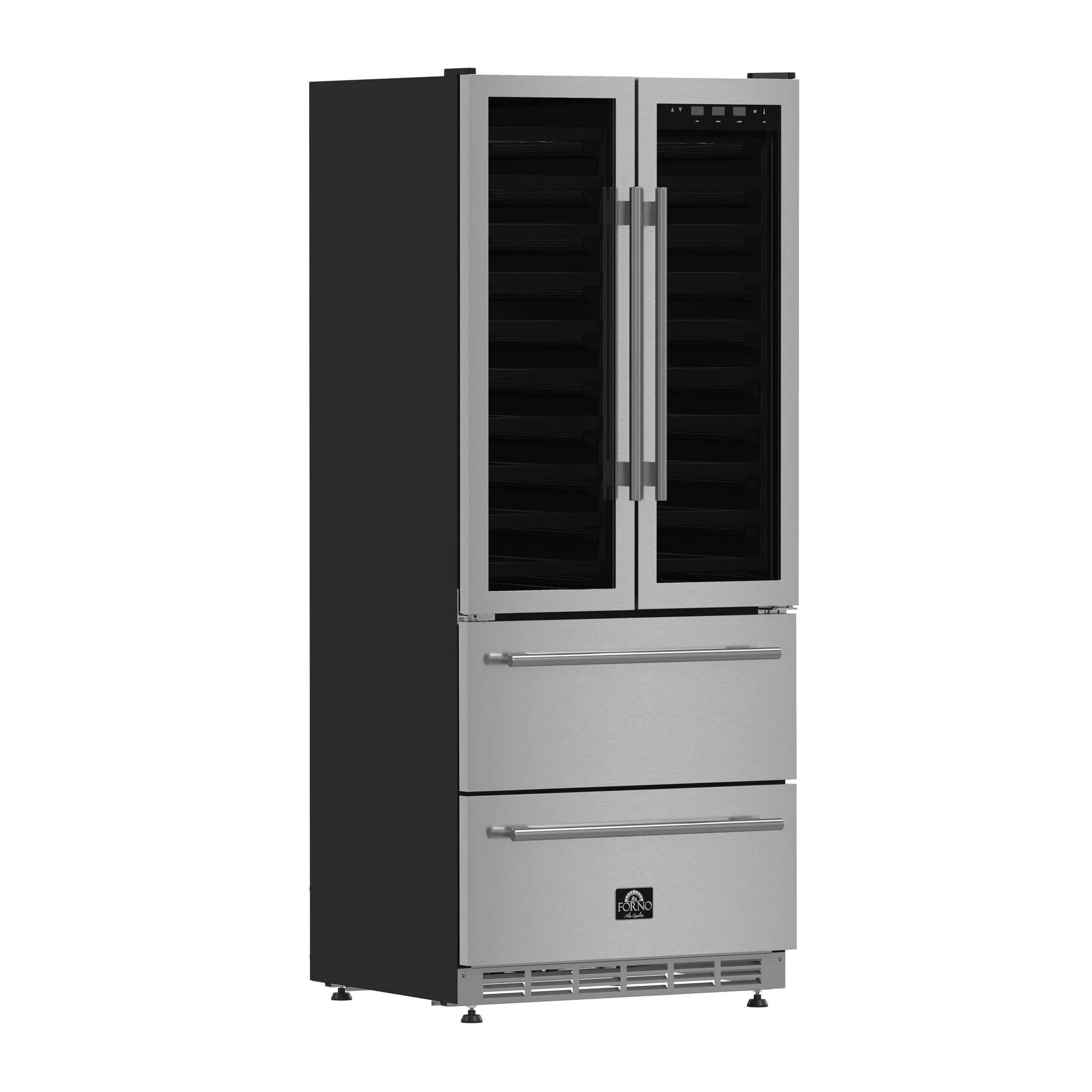 Forno Campania 32-Inch Wine Cooler, Stainless Steel, Dual Wine Zones, Two Beverage Drawers, 17.7 cu.ft - Image 3
