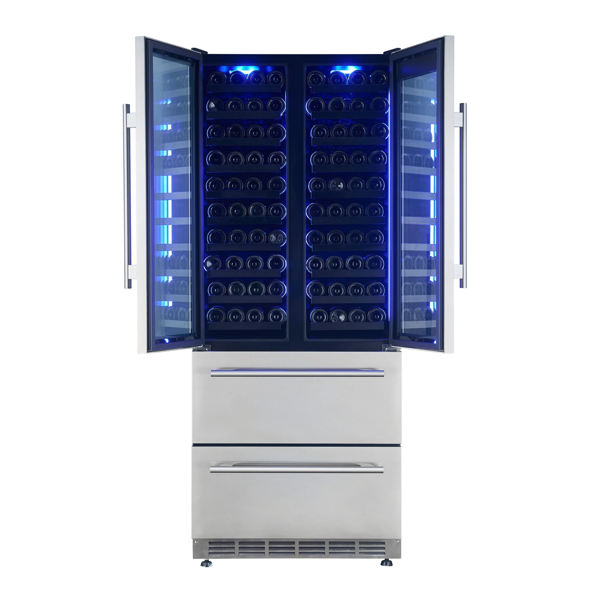 Forno Campania 32-Inch Wine Cooler, Stainless Steel, Dual Wine Zones, Two Beverage Drawers, 17.7 cu.ft - Image 5