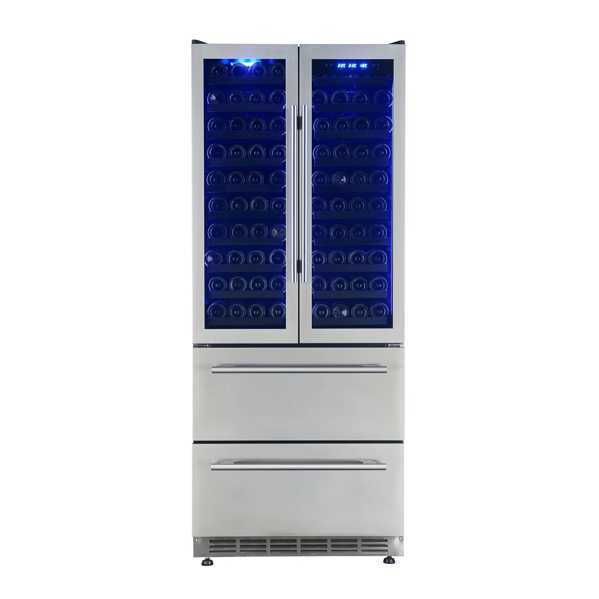 Forno Campania 32-Inch Wine Cooler, Stainless Steel, Dual Wine Zones, Two Beverage Drawers, 17.7 cu.ft - Image 7