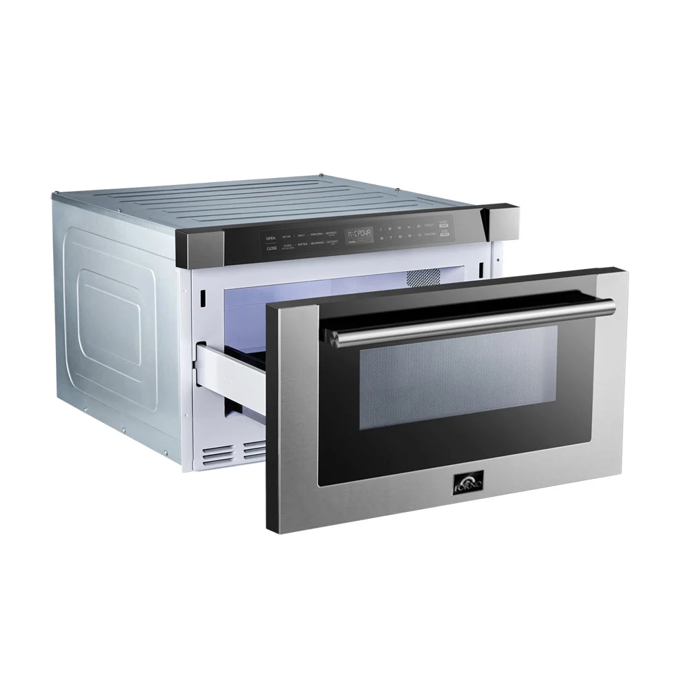 Forno Capoliveri 24-Inch Microwave Drawer, Stainless Steel, 1.2 cu.ft, 1500 Watts, Built-In, 11 Power Levels, Sensor Cooking - Image 3
