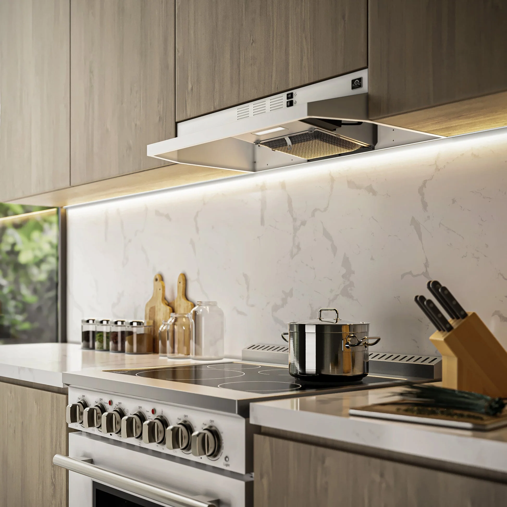 Forno Cappa 30-Inch Under Cabinet Range Hood, 200 CFM, Convertible, LED Lighting - Image 9