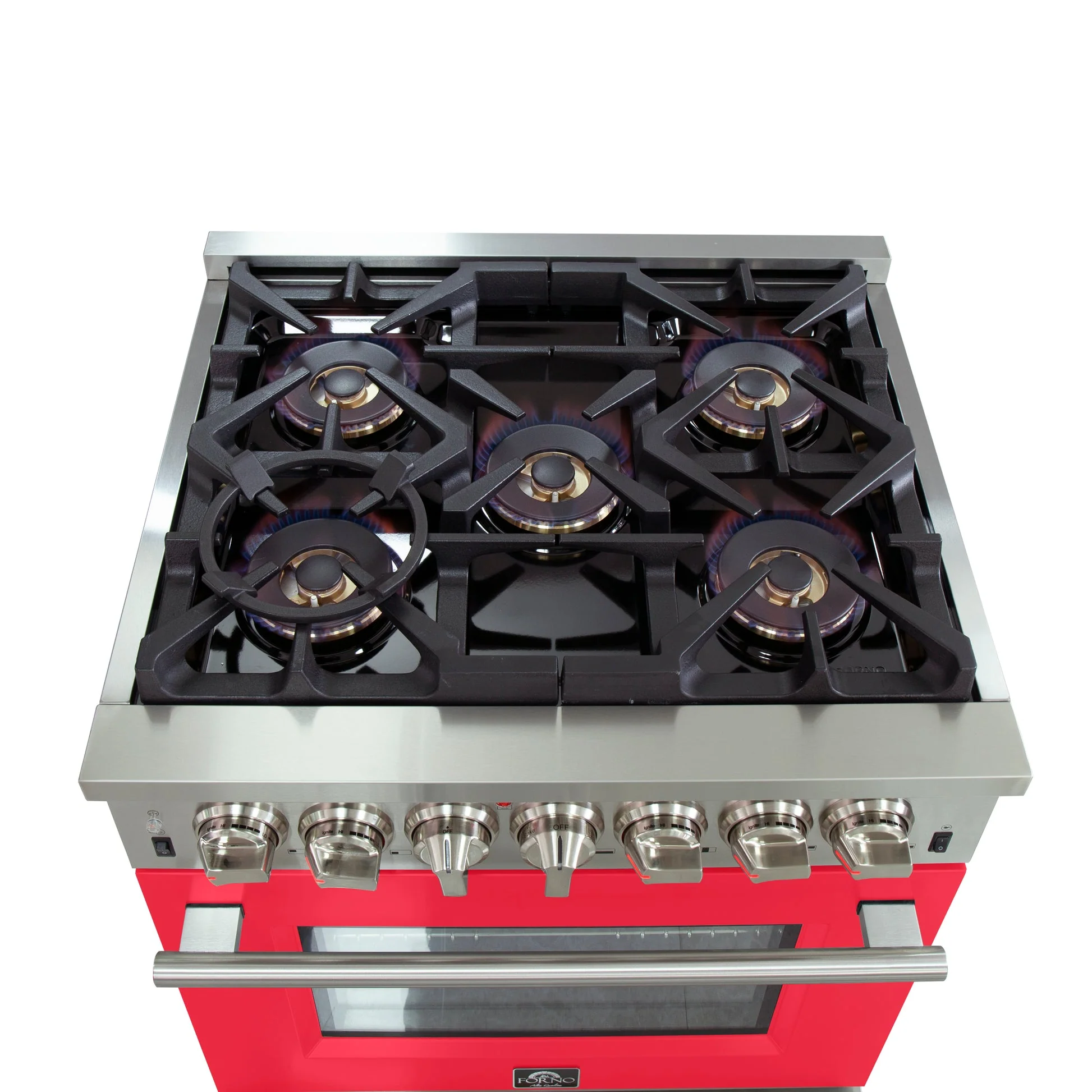 Forno Capriasca 30-Inch Freestanding Dual Fuel Range with 4 Burners & Color Door - Image 16