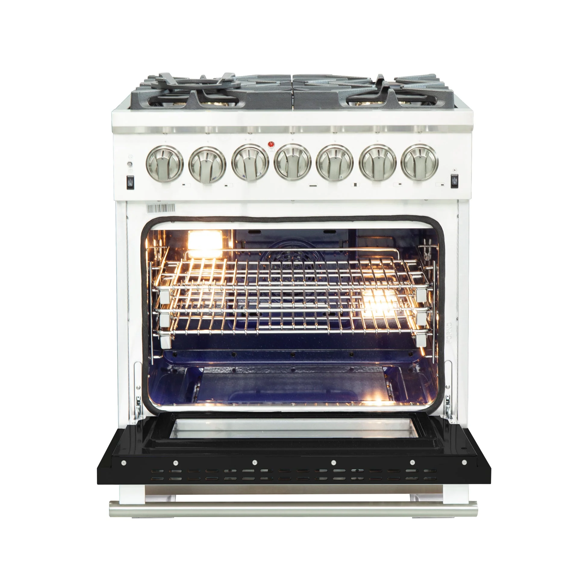 Forno Capriasca 30-Inch Freestanding Dual Fuel Range with 4 Burners & Color Door - Image 19