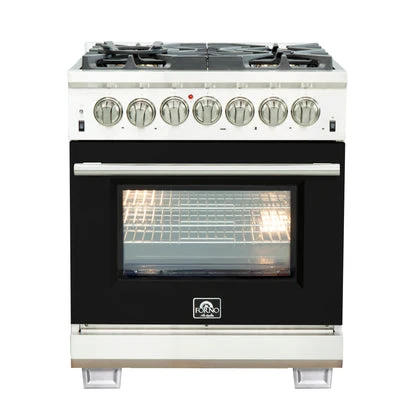 Forno Capriasca 30-Inch Freestanding Dual Fuel Range with 4 Burners & Color Door - Image 4
