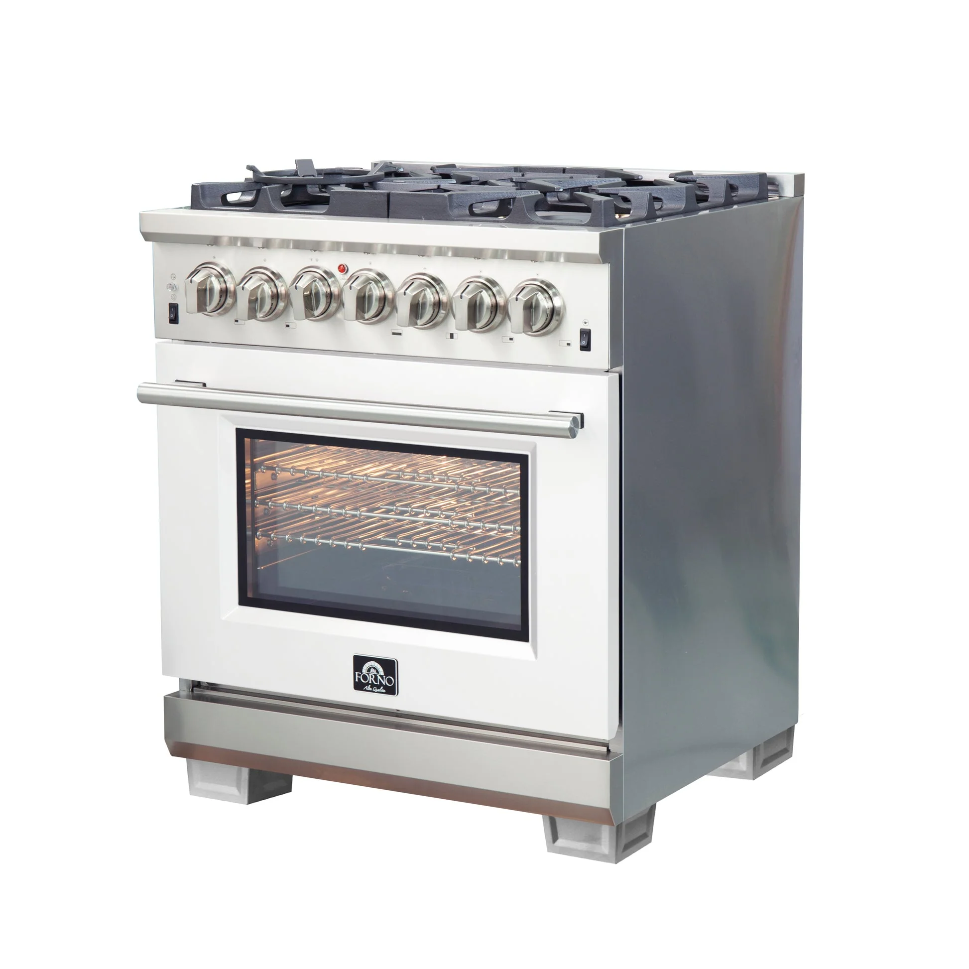 Forno Capriasca 30-Inch Freestanding Dual Fuel Range with 4 Burners & Color Door - Image 5