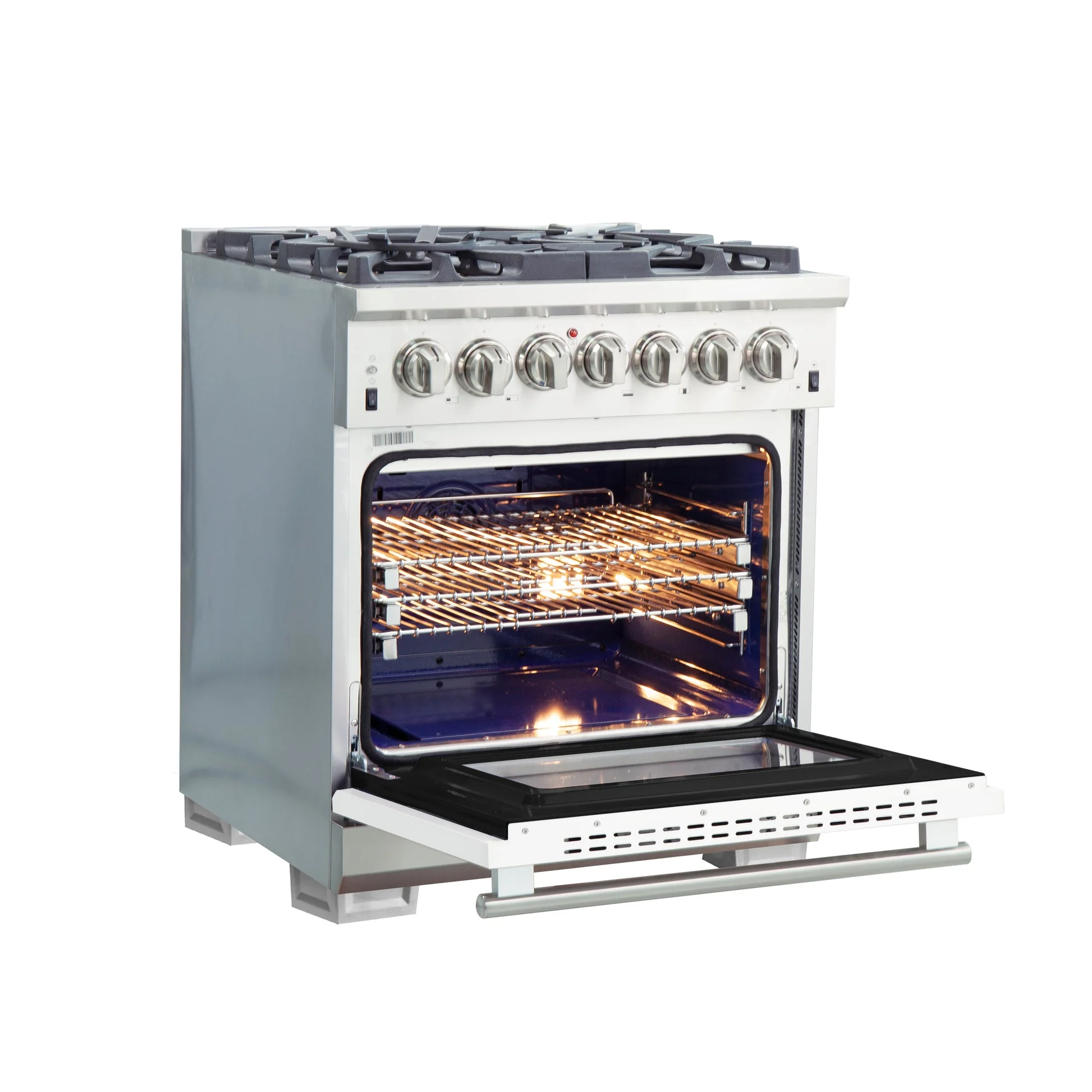 Forno Capriasca 30-Inch Freestanding Dual Fuel Range with 4 Burners & Color Door - Image 6