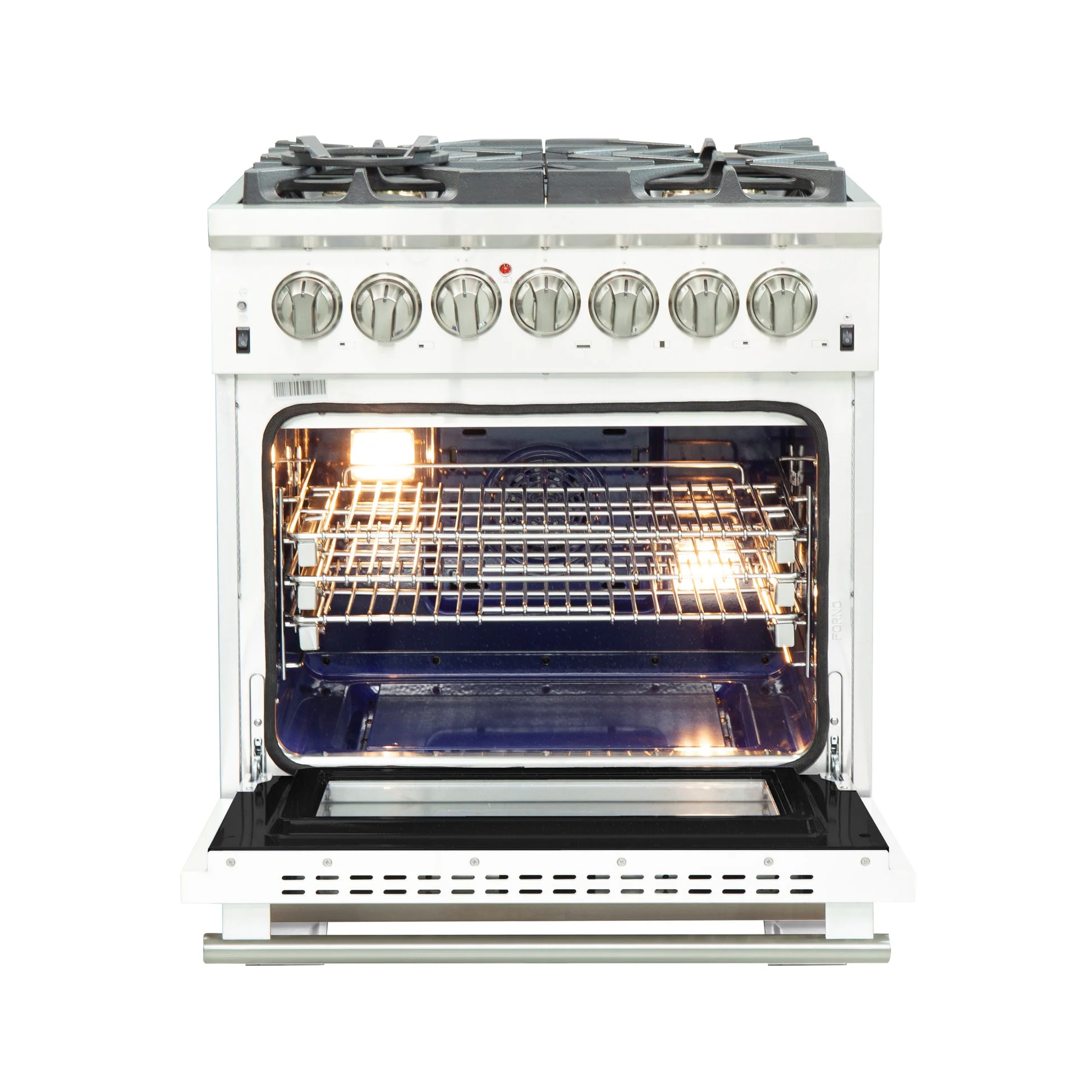 Forno Capriasca 30-Inch Freestanding Dual Fuel Range with 4 Burners & Color Door - Image 7