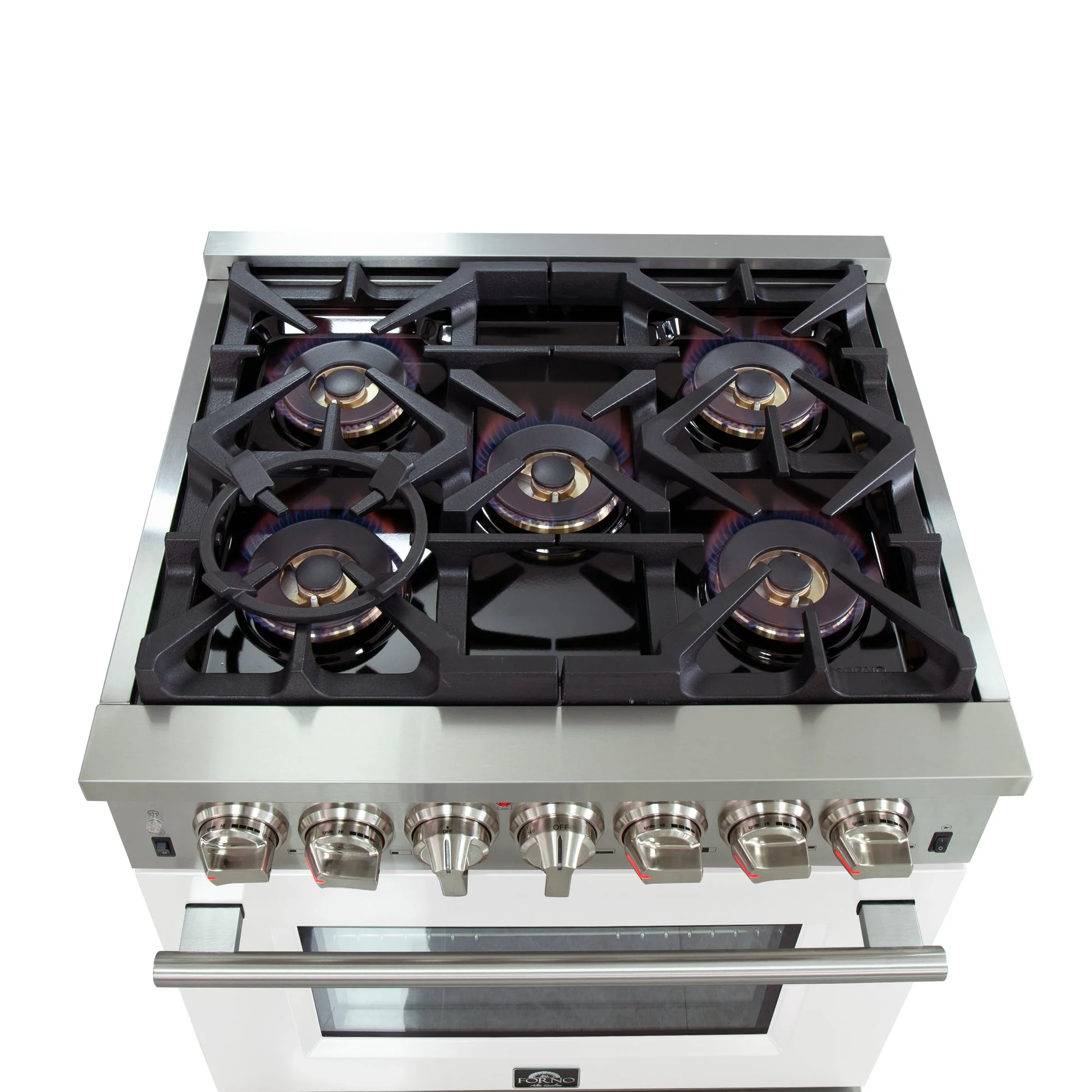 Forno Capriasca 30-Inch Freestanding Dual Fuel Range with 4 Burners & Color Door - Image 8