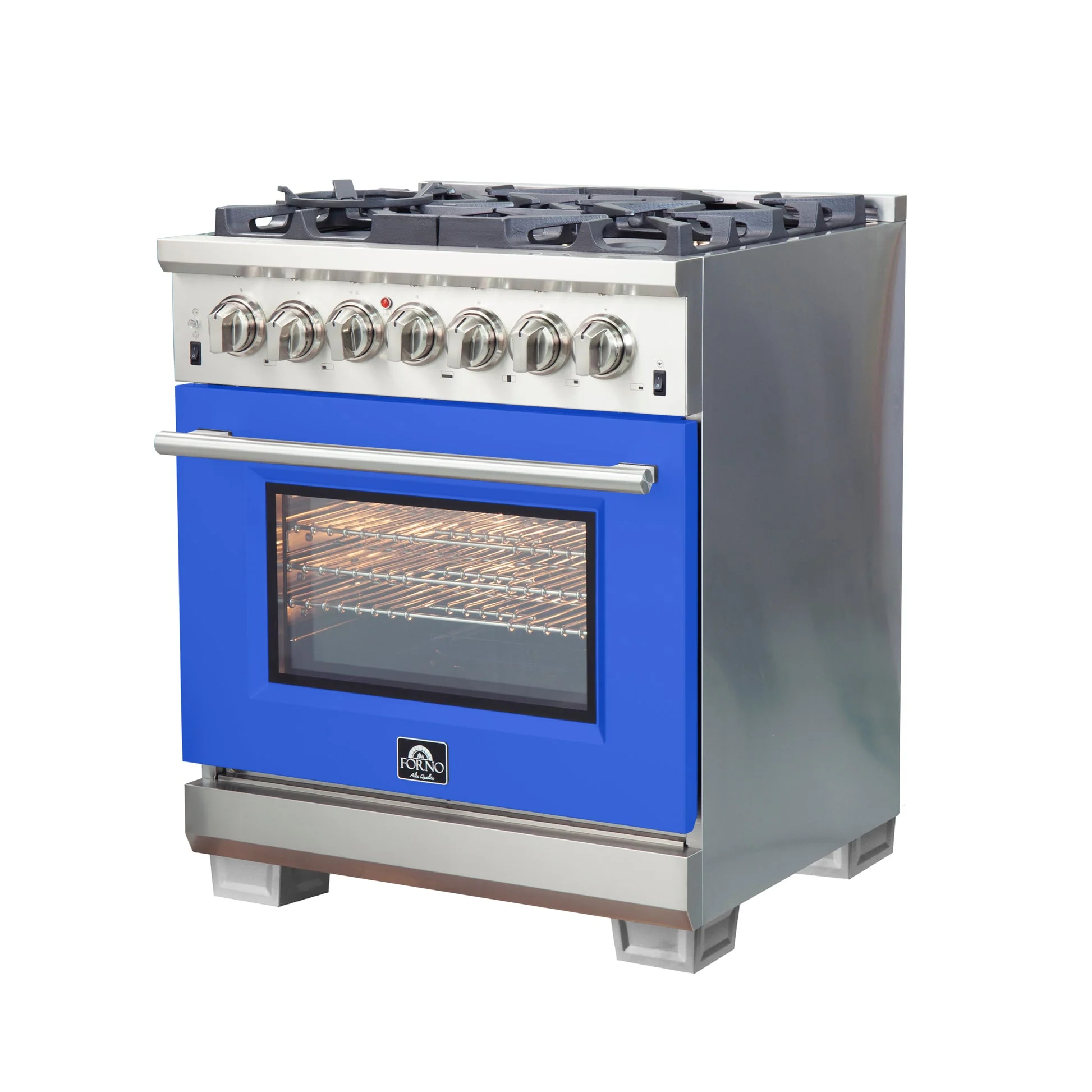 Forno Capriasca 30-Inch Freestanding Dual Fuel Range with 4 Burners & Color Door - Image 9