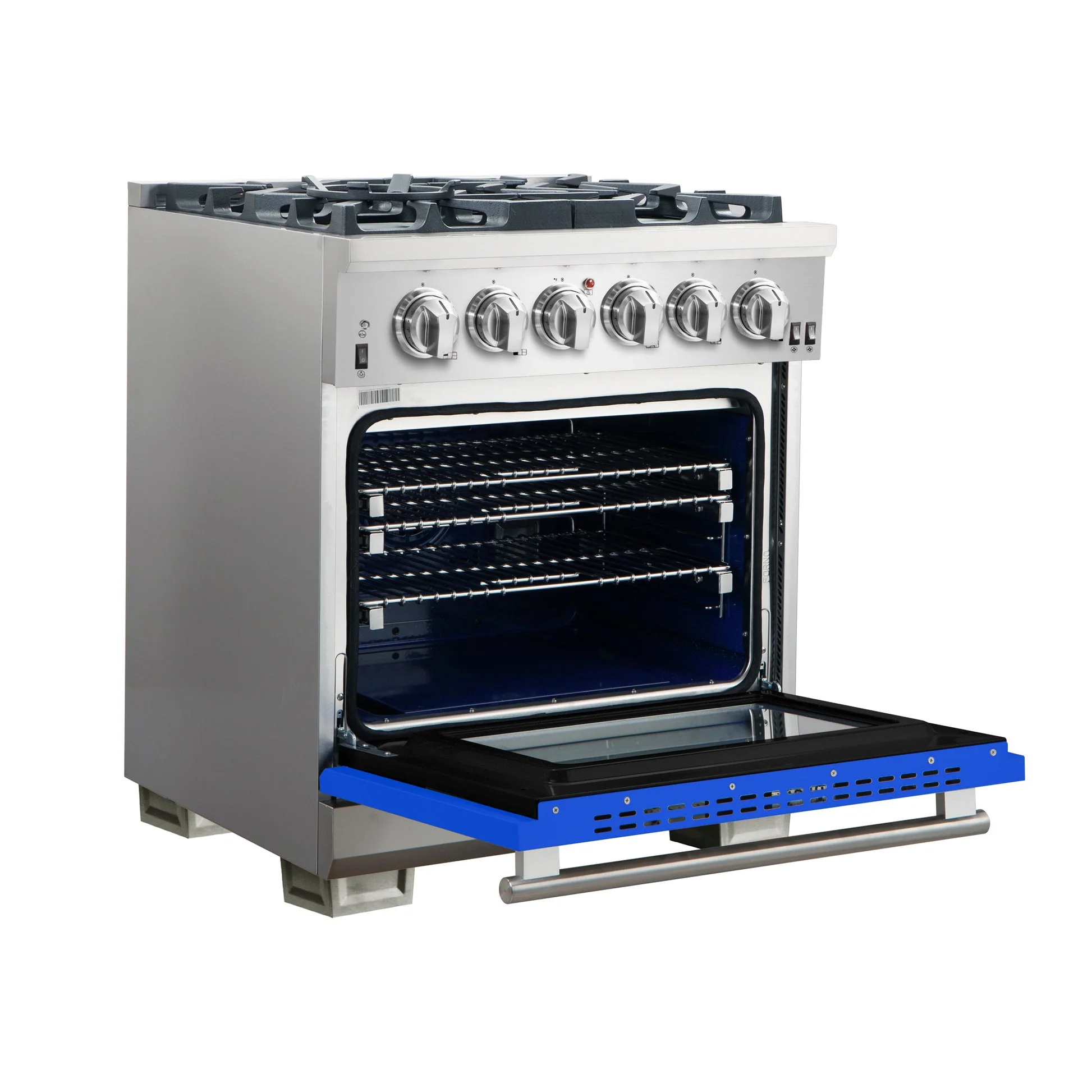 Forno Capriasca 30-Inch Freestanding Gas Range with 4 Burners & Color Door - Image 10