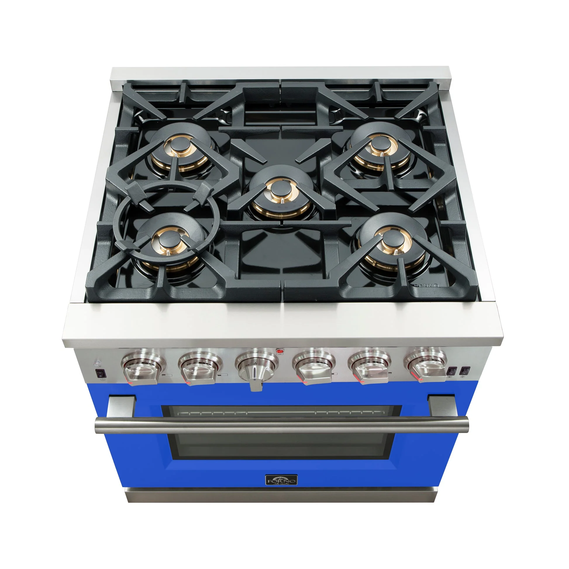 Forno Capriasca 30-Inch Freestanding Gas Range with 4 Burners & Color Door - Image 11
