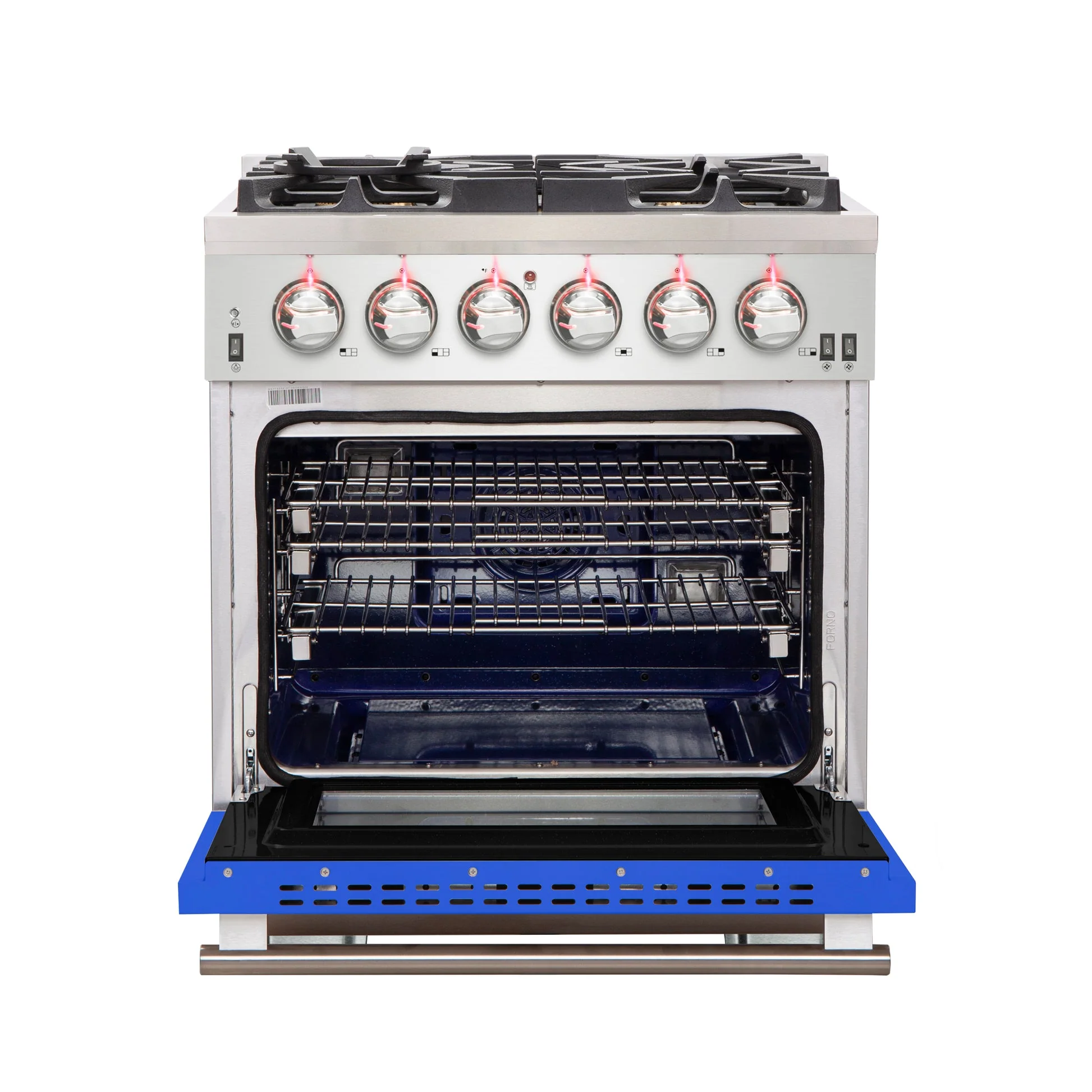 Forno Capriasca 30-Inch Freestanding Gas Range with 4 Burners & Color Door - Image 12