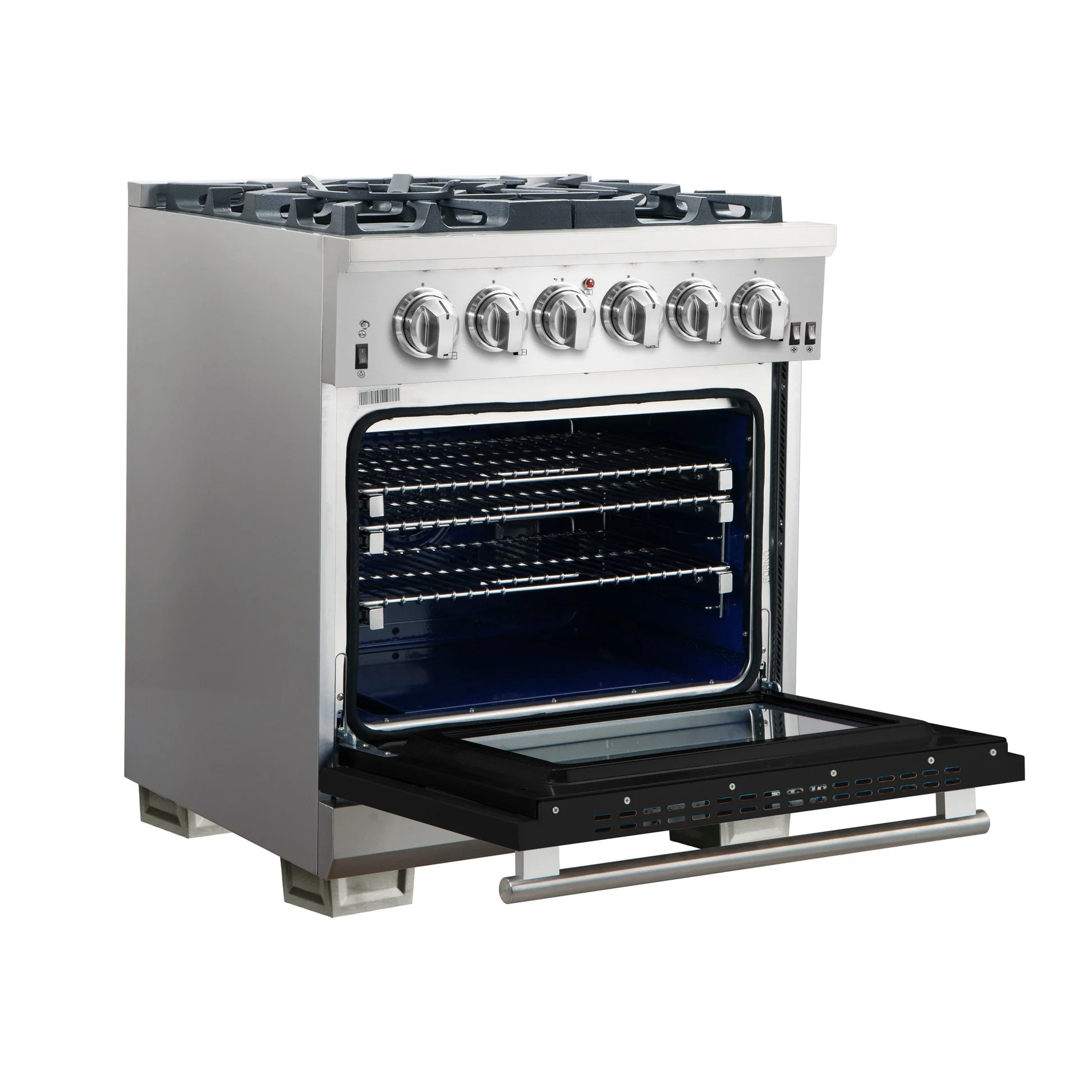 Forno Capriasca 30-Inch Freestanding Gas Range with 4 Burners & Color Door - Image 14