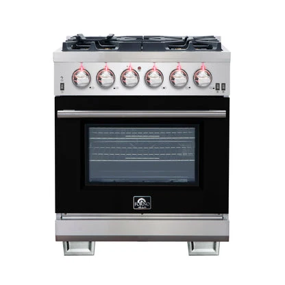 Forno Capriasca 30-Inch Freestanding Gas Range with 4 Burners & Color Door - Image 2