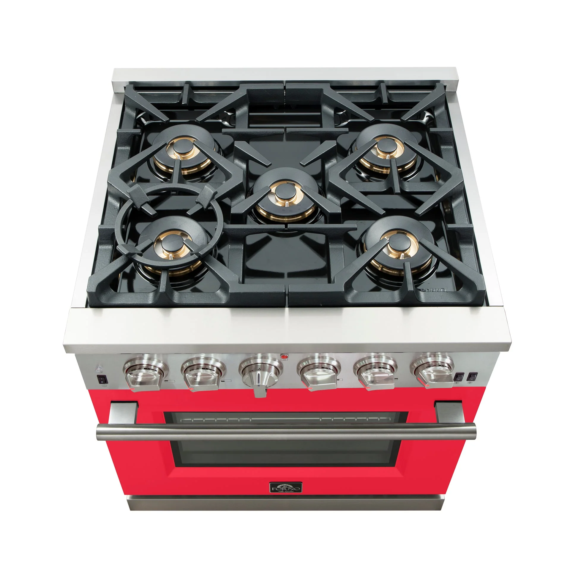 Forno Capriasca 30-Inch Freestanding Gas Range with 4 Burners & Color Door - Image 20