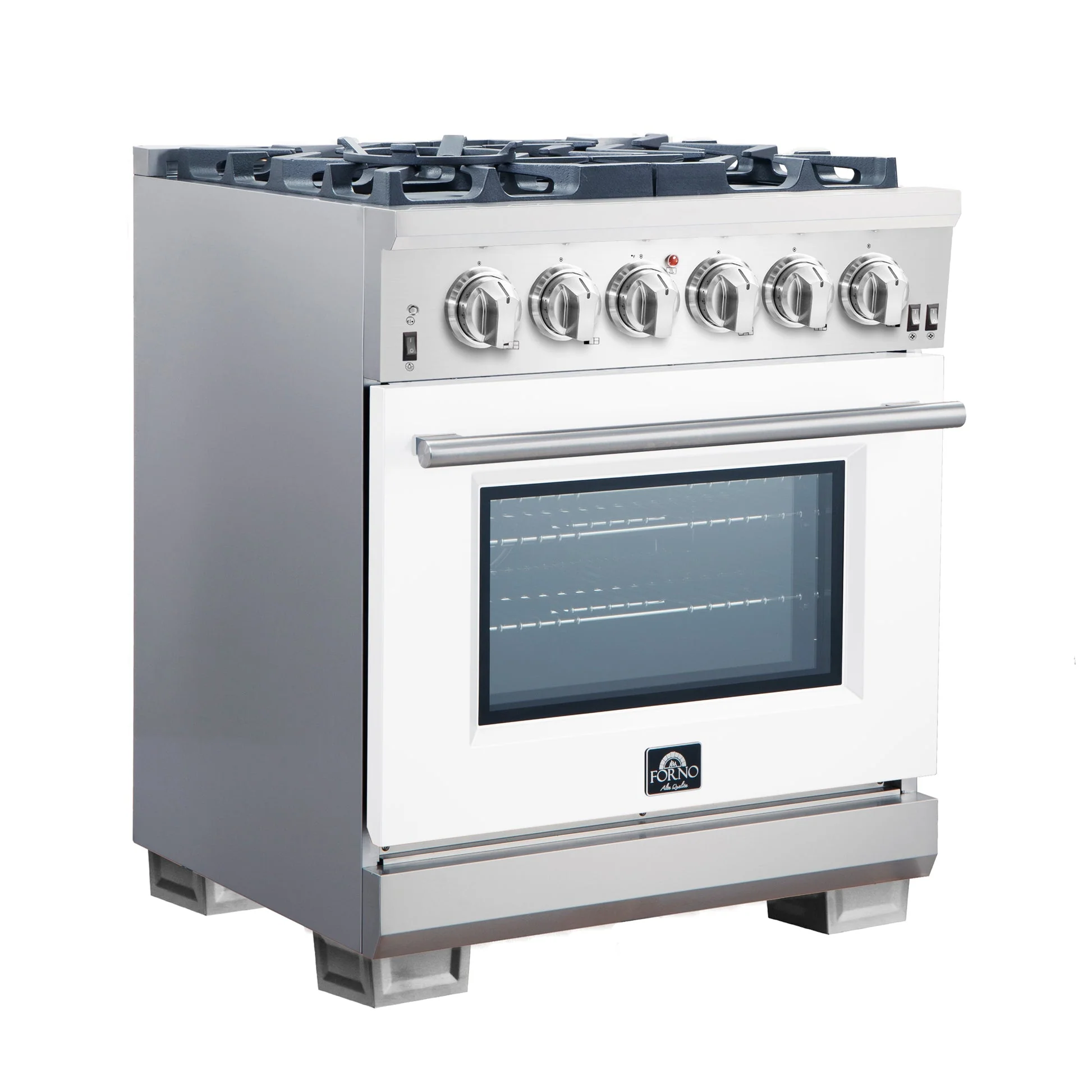 Forno Capriasca 30-Inch Freestanding Gas Range with 4 Burners & Color Door - Image 5