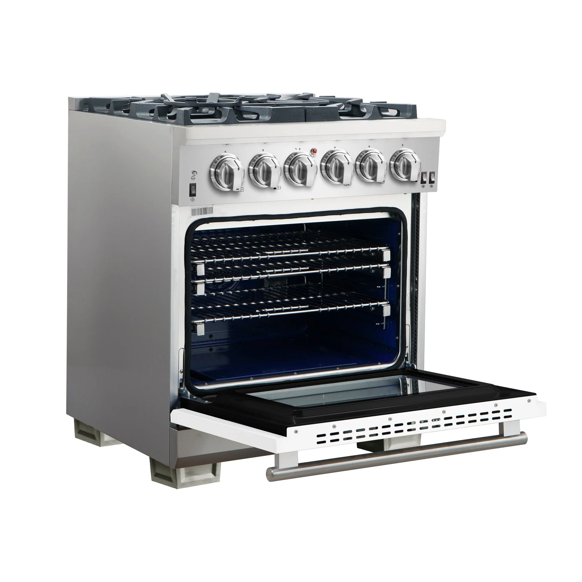 Forno Capriasca 30-Inch Freestanding Gas Range with 4 Burners & Color Door - Image 6