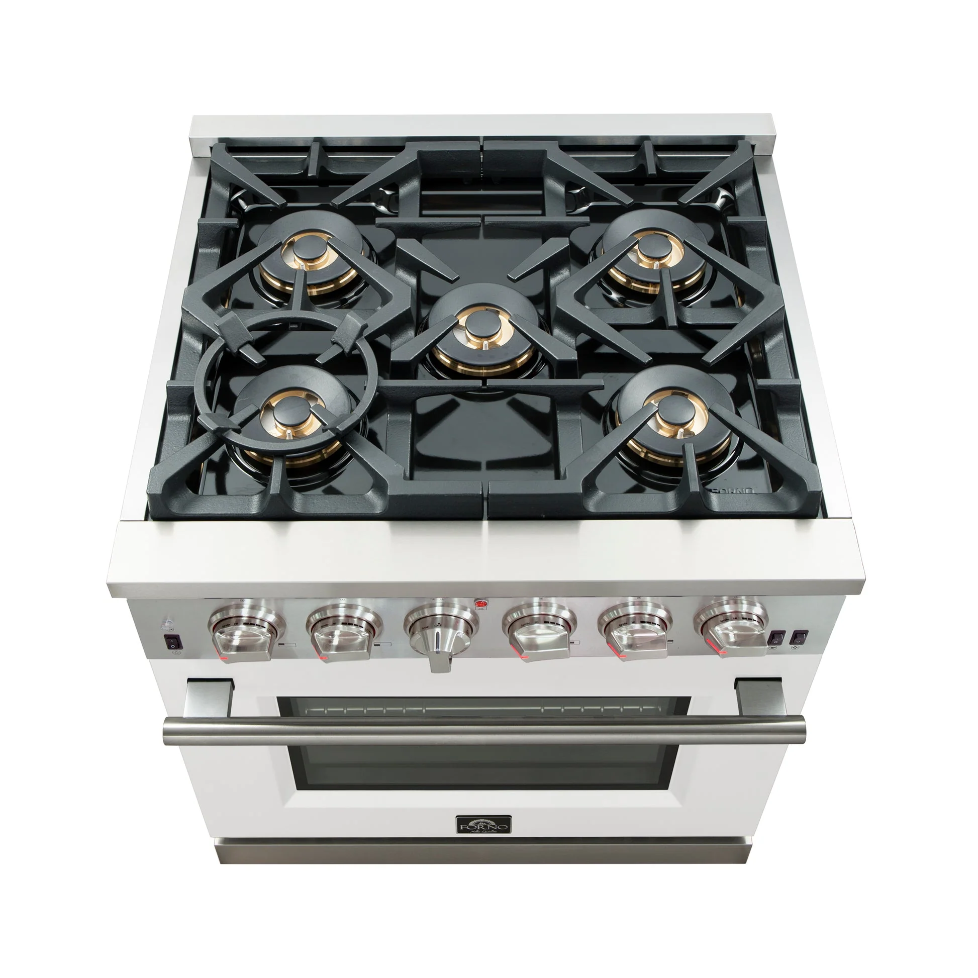 Forno Capriasca 30-Inch Freestanding Gas Range with 4 Burners & Color Door - Image 7