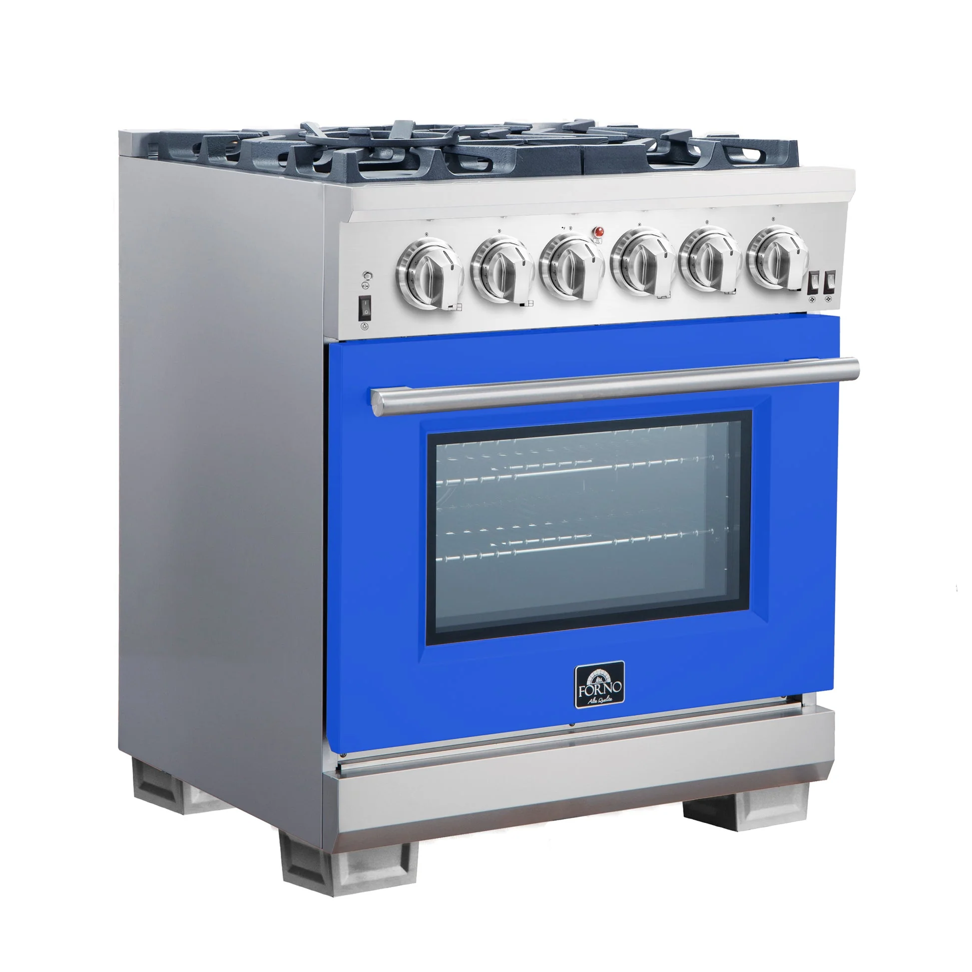 Forno Capriasca 30-Inch Freestanding Gas Range with 4 Burners & Color Door - Image 9