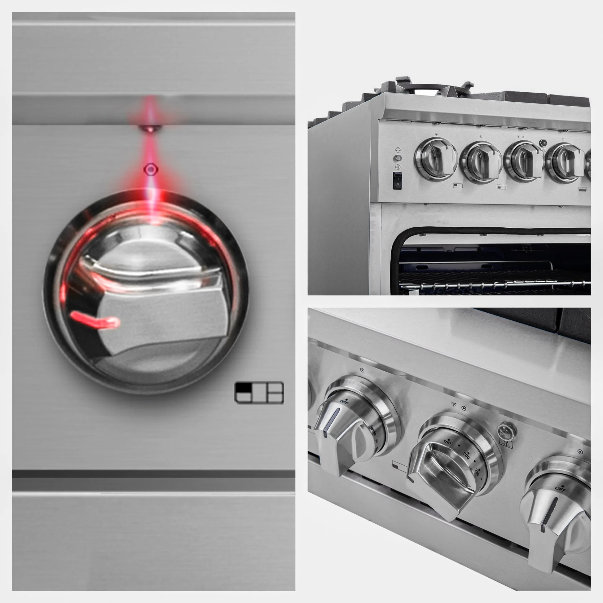 Forno Capriasca 36-Inch Gas Range, Stainless Steel, 6 Brass Burners, 120,000 BTU, Convection Oven, Energy Efficient - Image 16