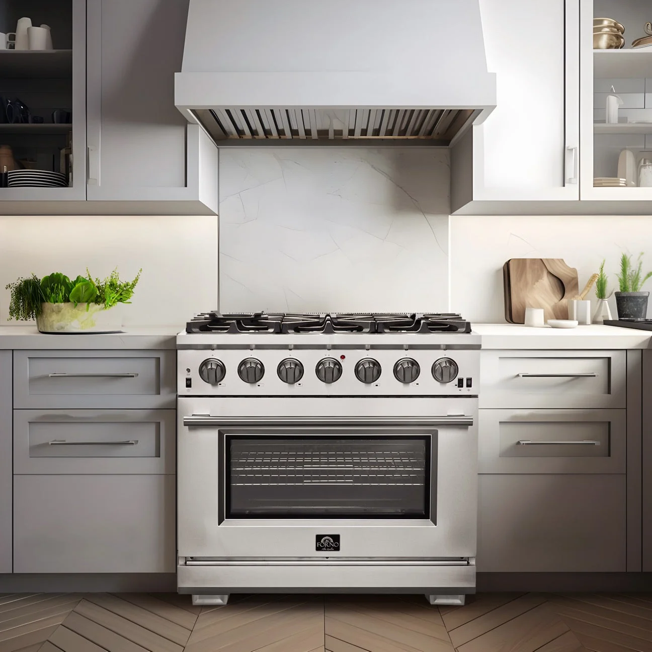 Forno Capriasca 36-Inch Gas Range, Stainless Steel, 6 Brass Burners, 120,000 BTU, Convection Oven, Energy Efficient - Image 26