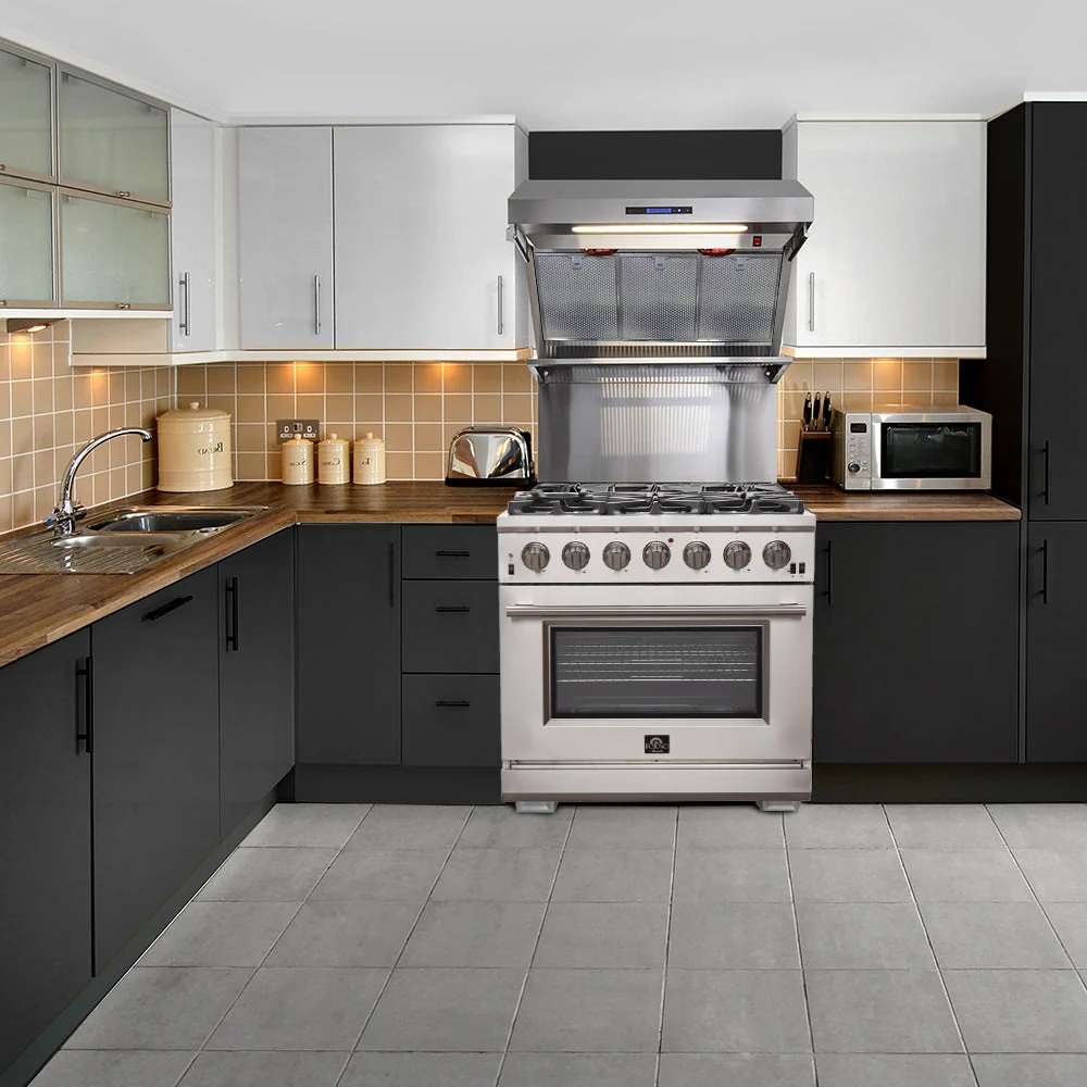 Forno Capriasca 36-Inch Gas Range, Stainless Steel, 6 Brass Burners, 120,000 BTU, Convection Oven, Energy Efficient - Image 27