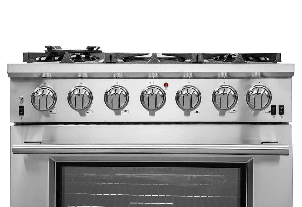 Forno Capriasca 36-Inch Gas Range, Stainless Steel, 6 Brass Burners, 120,000 BTU, Convection Oven, Energy Efficient - Image 7
