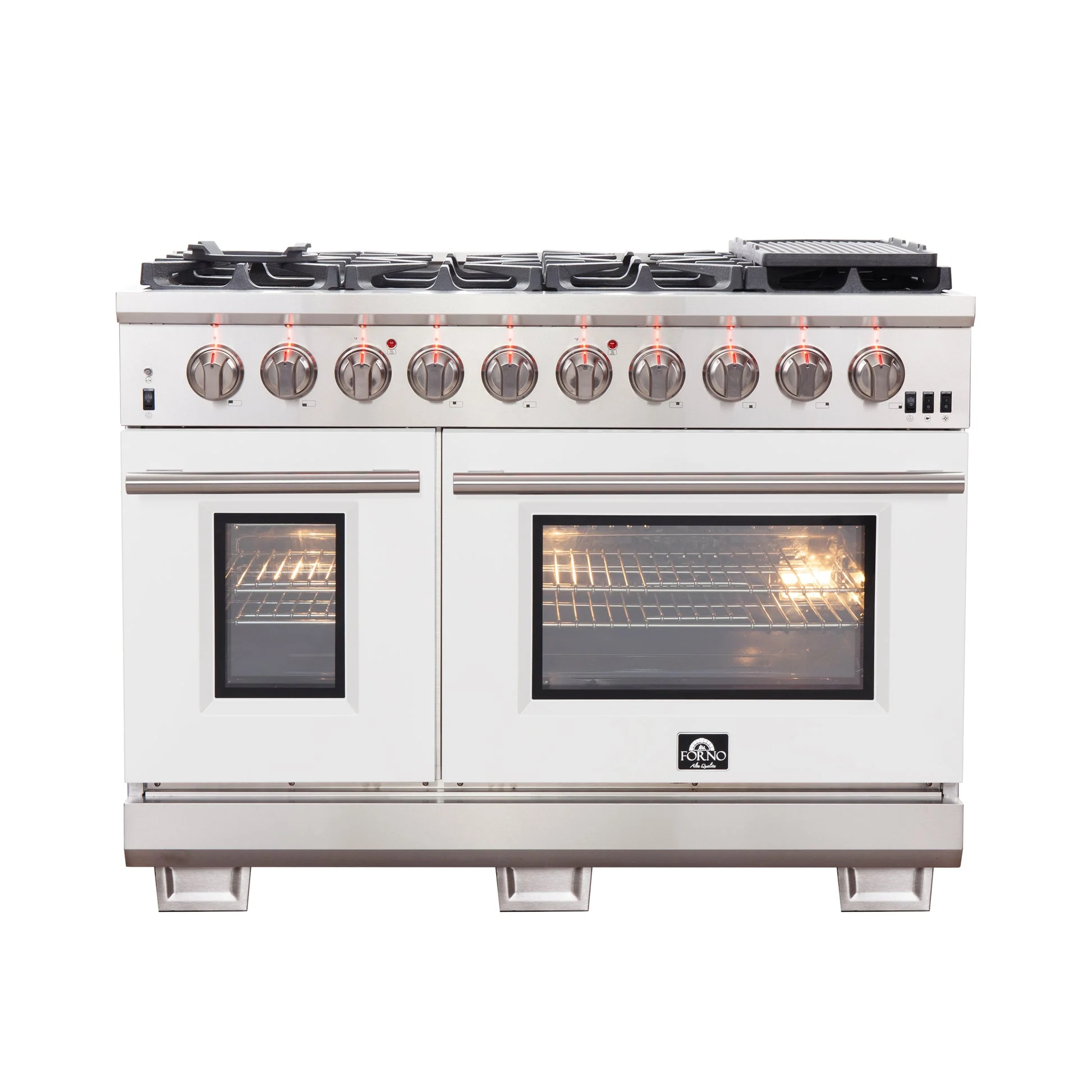 Forno Capriasca 48-inch Freestanding Gas Range with 8 Burners & Color Door