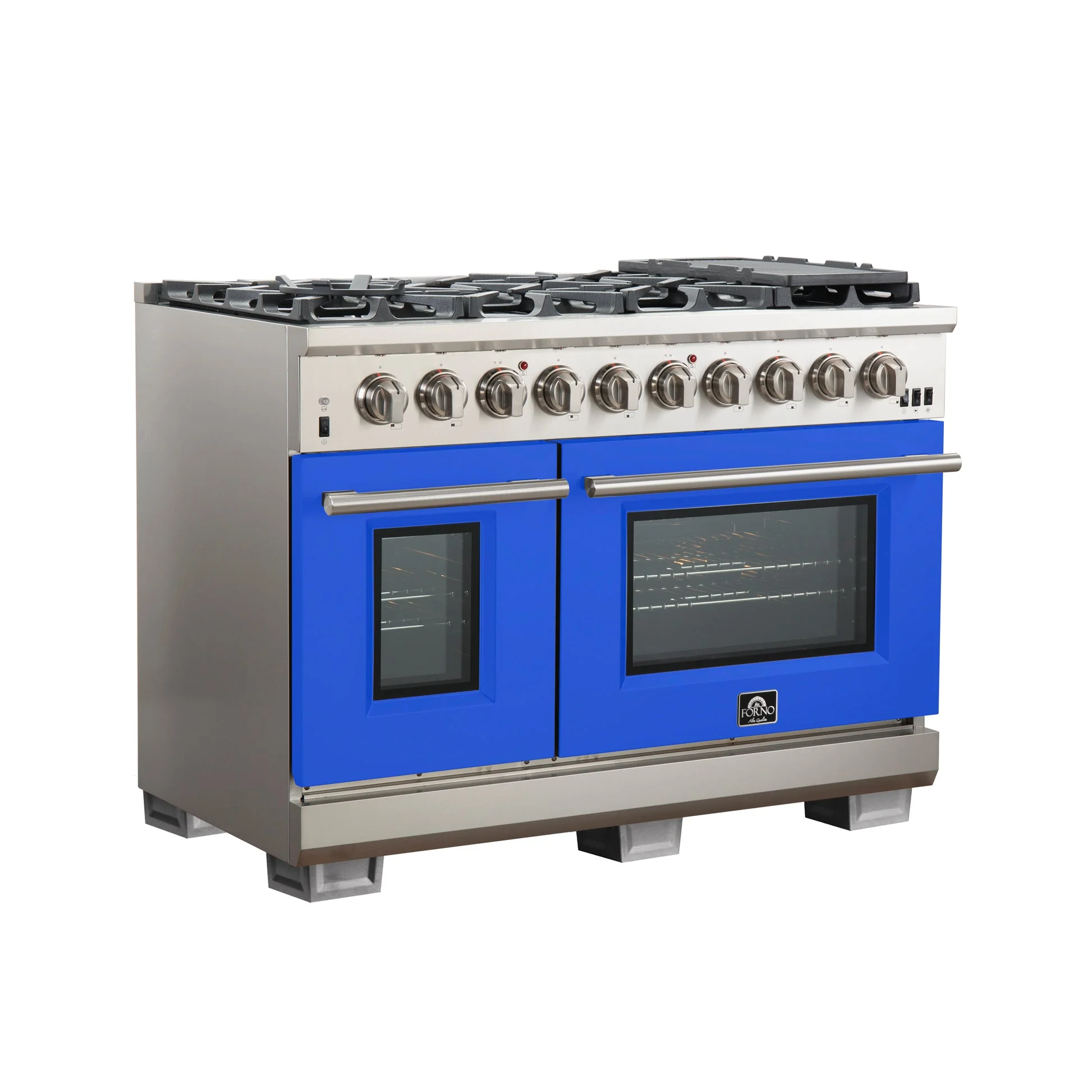 Forno Capriasca 48-inch Freestanding Gas Range with 8 Burners & Color Door - Image 10