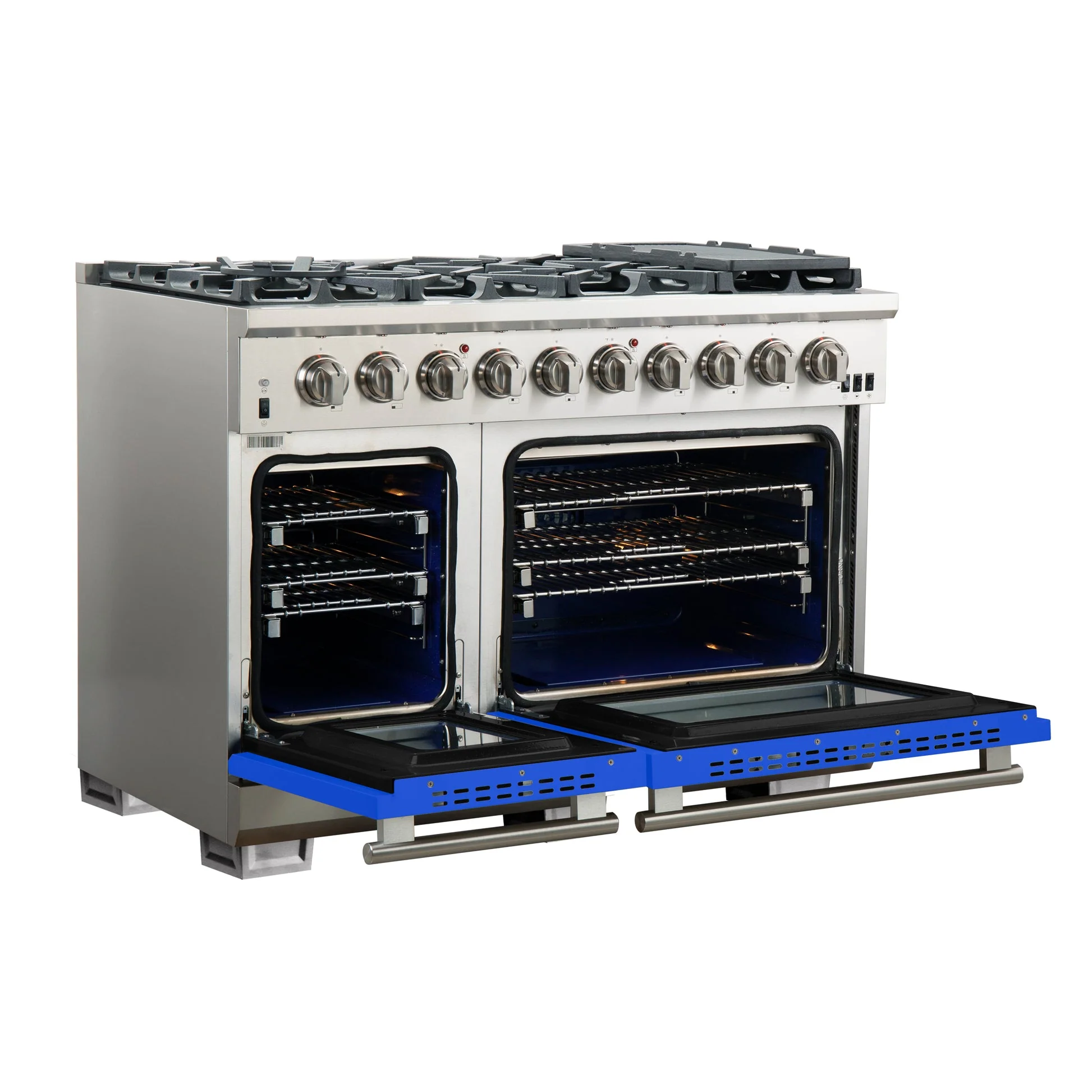 Forno Capriasca 48-inch Freestanding Gas Range with 8 Burners & Color Door - Image 11