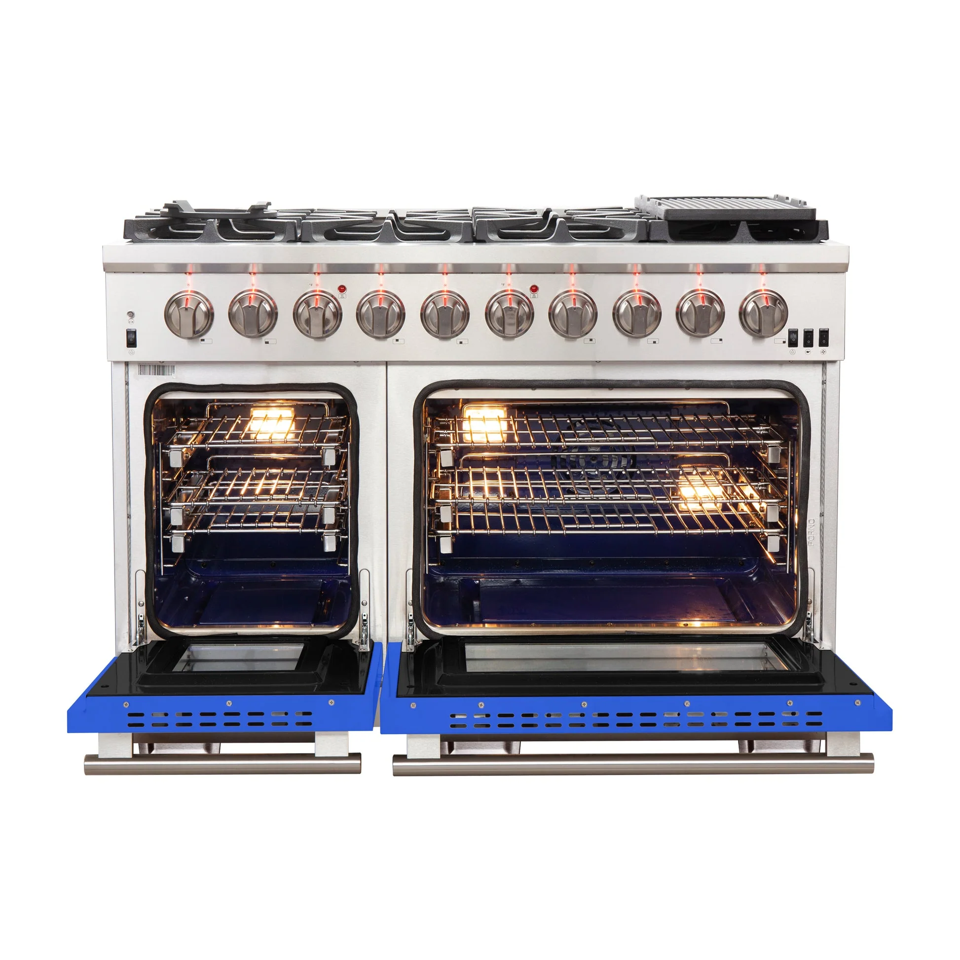 Forno Capriasca 48-inch Freestanding Gas Range with 8 Burners & Color Door - Image 12
