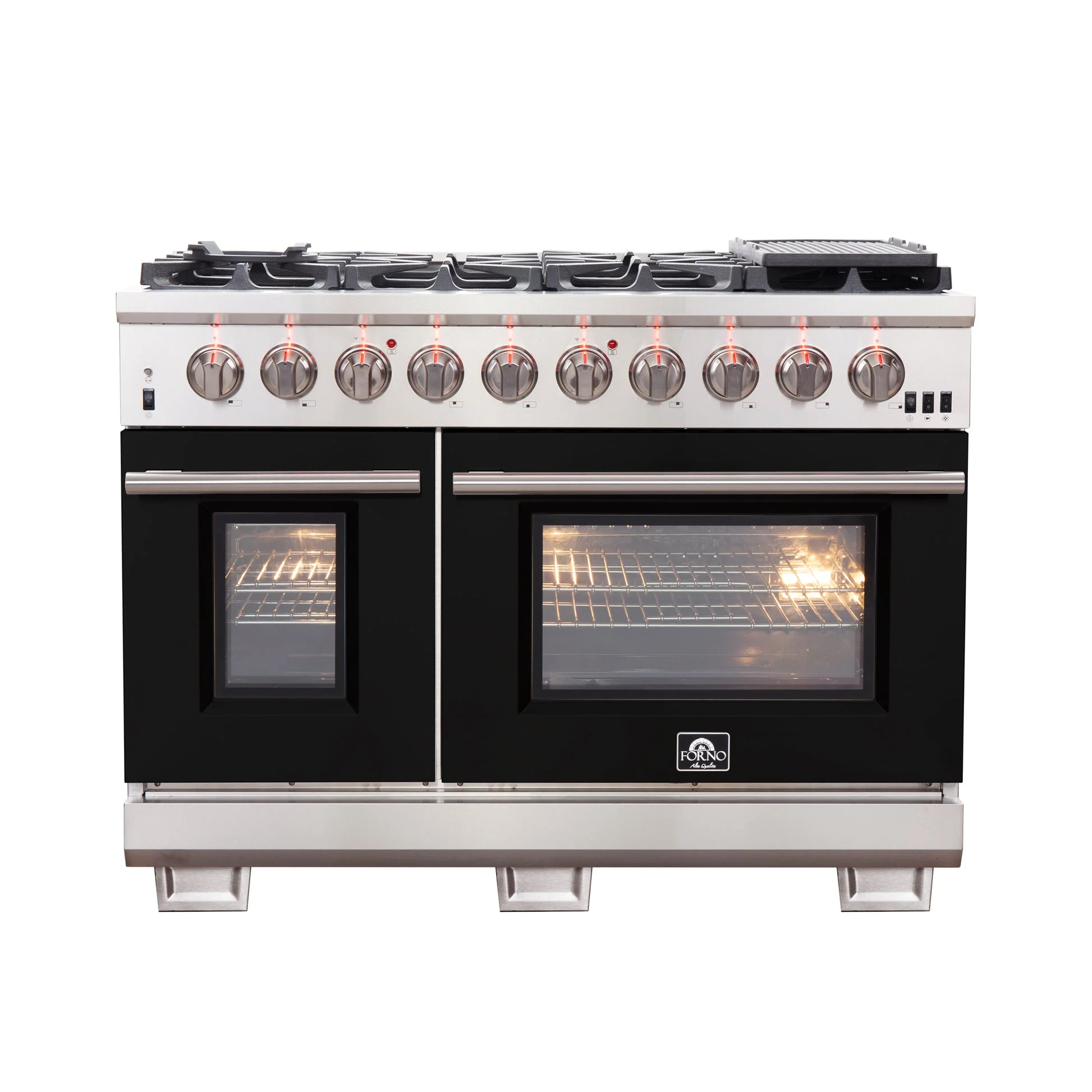 Forno Capriasca 48-inch Freestanding Gas Range with 8 Burners & Color Door - Image 2