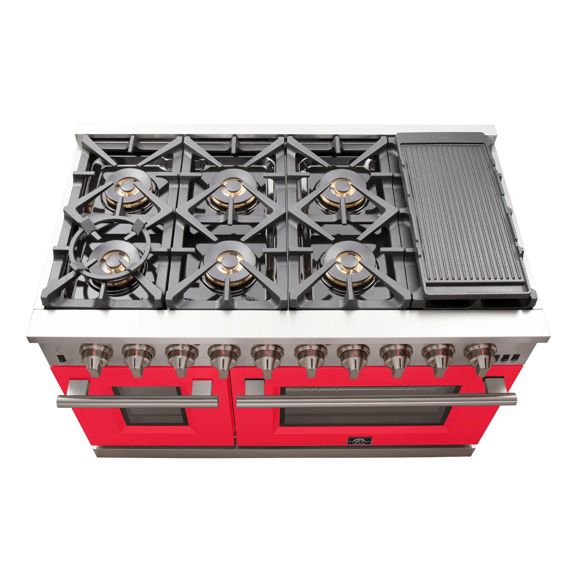 Forno Capriasca 48-inch Freestanding Gas Range with 8 Burners & Color Door - Image 23