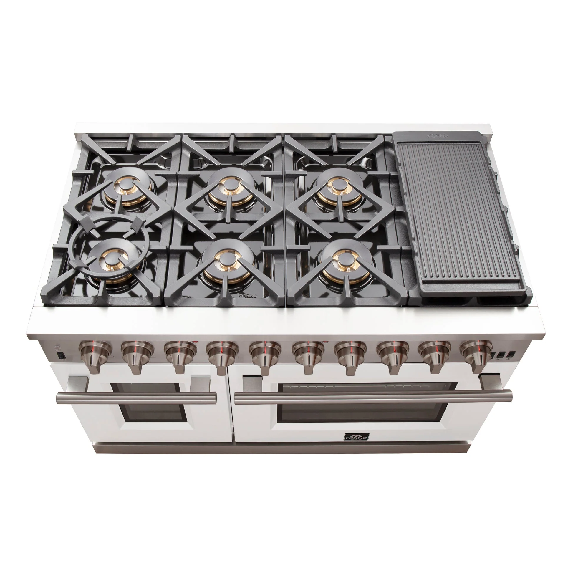 Forno Capriasca 48-inch Freestanding Gas Range with 8 Burners & Color Door - Image 9