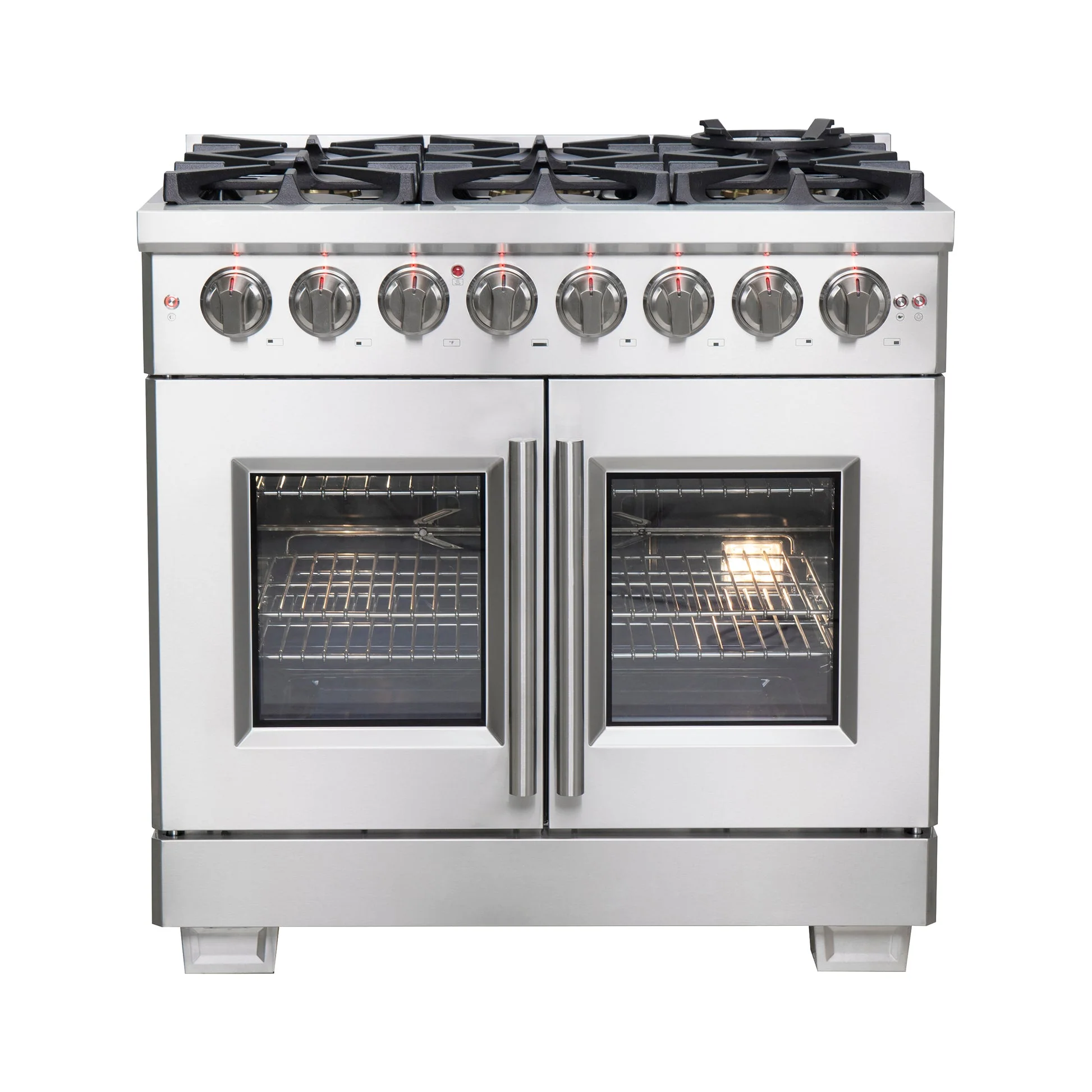 Forno Capriasca Freestanding French Door Dual Fuel Range, True Convection Oven - Image 13