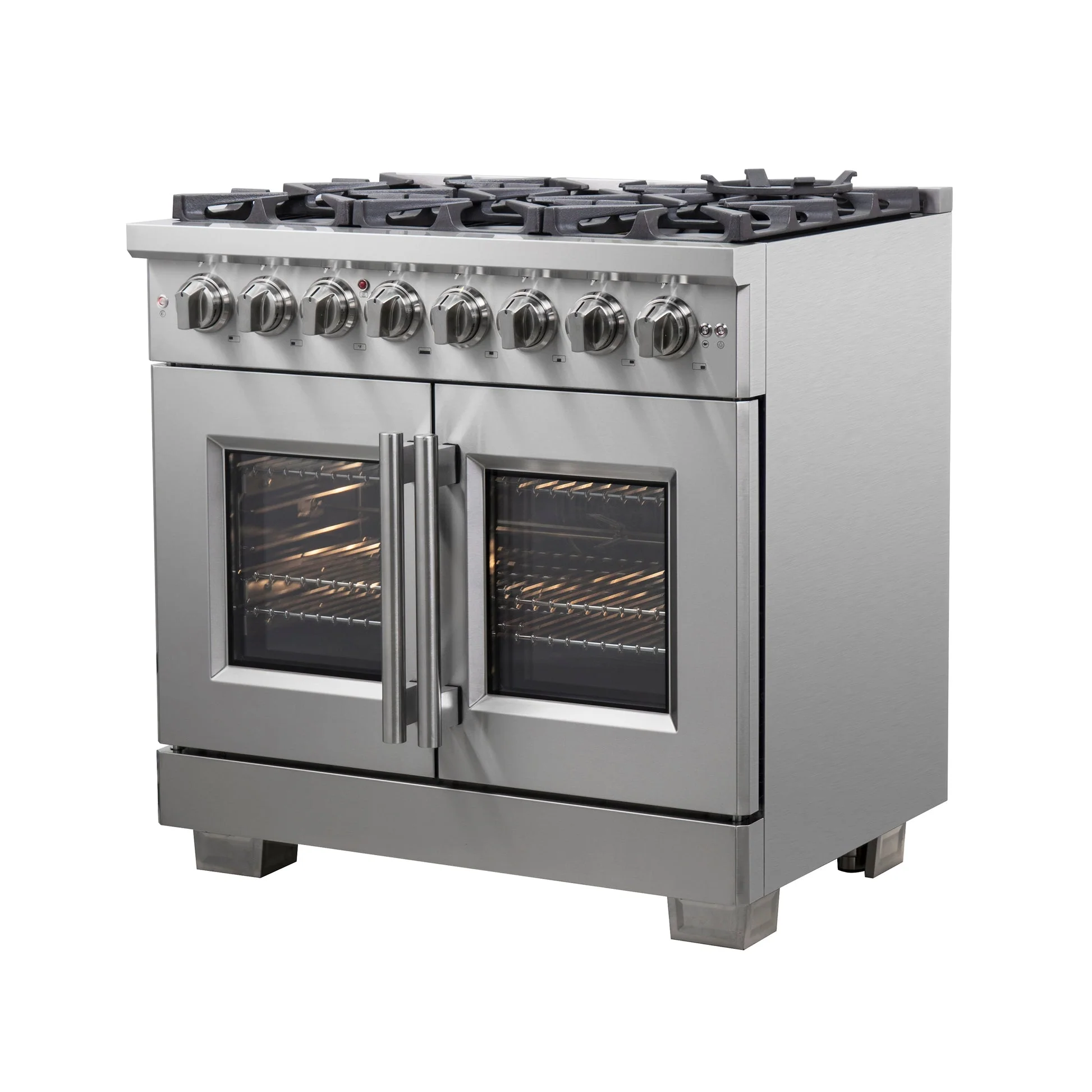 Forno Capriasca Freestanding French Door Dual Fuel Range, True Convection Oven - Image 14