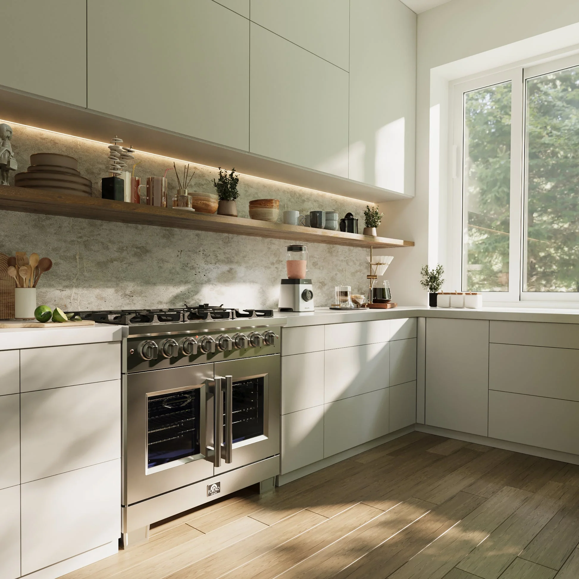 Forno Capriasca Freestanding French Door Dual Fuel Range, True Convection Oven - Image 22