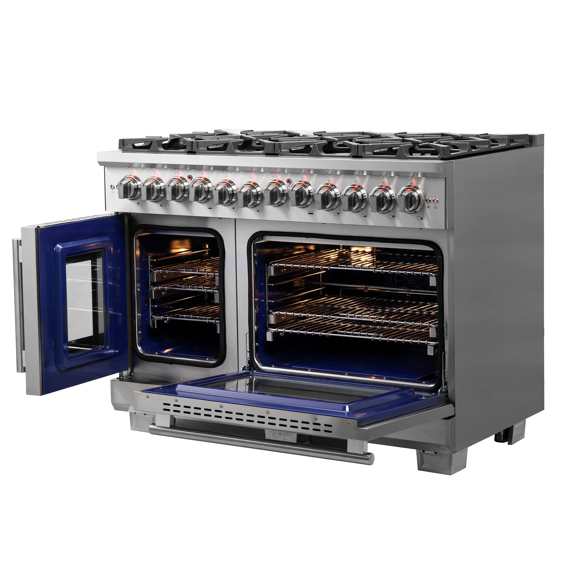 Forno Capriasca Freestanding French Door Dual Fuel Range, True Convection Oven - Image 25