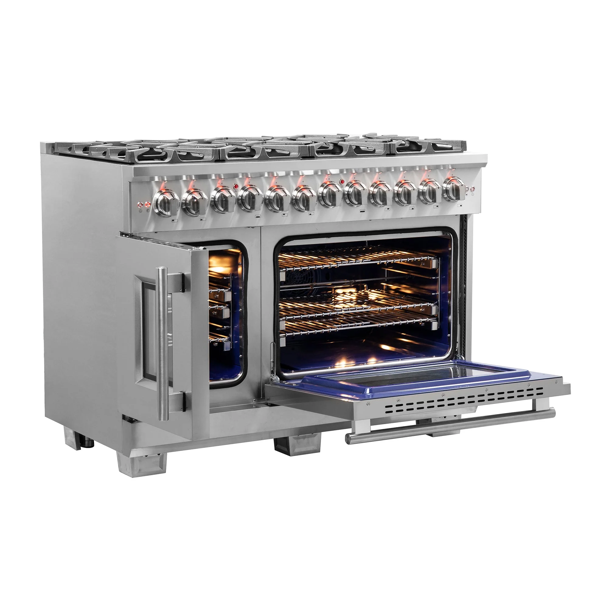 Forno Capriasca Freestanding French Door Dual Fuel Range, True Convection Oven - Image 26