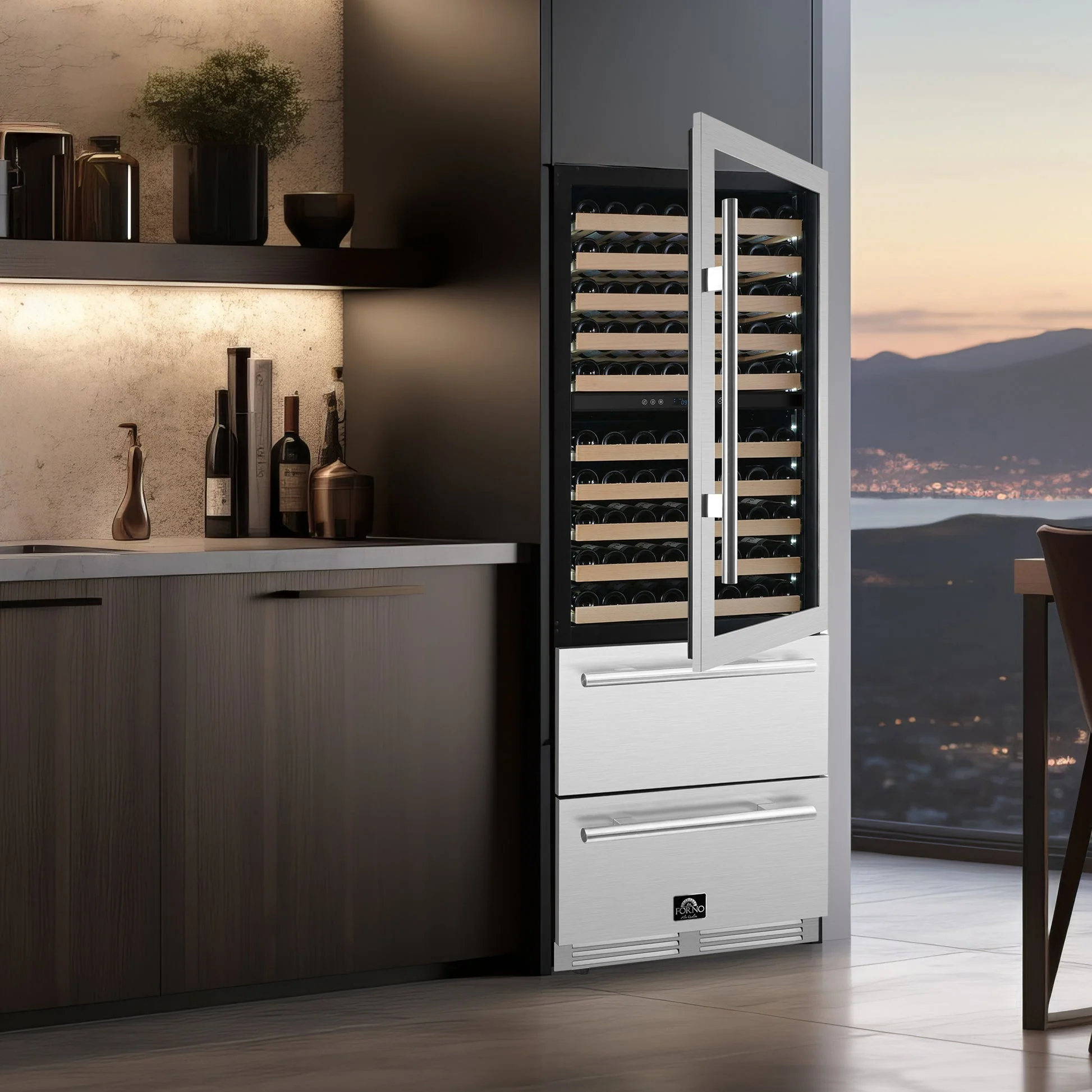 Forno Celano 30-Inch Triple Zone Wine and Beverage Cooler, 21.3 cu.ft, Stainless Steel - Image 12