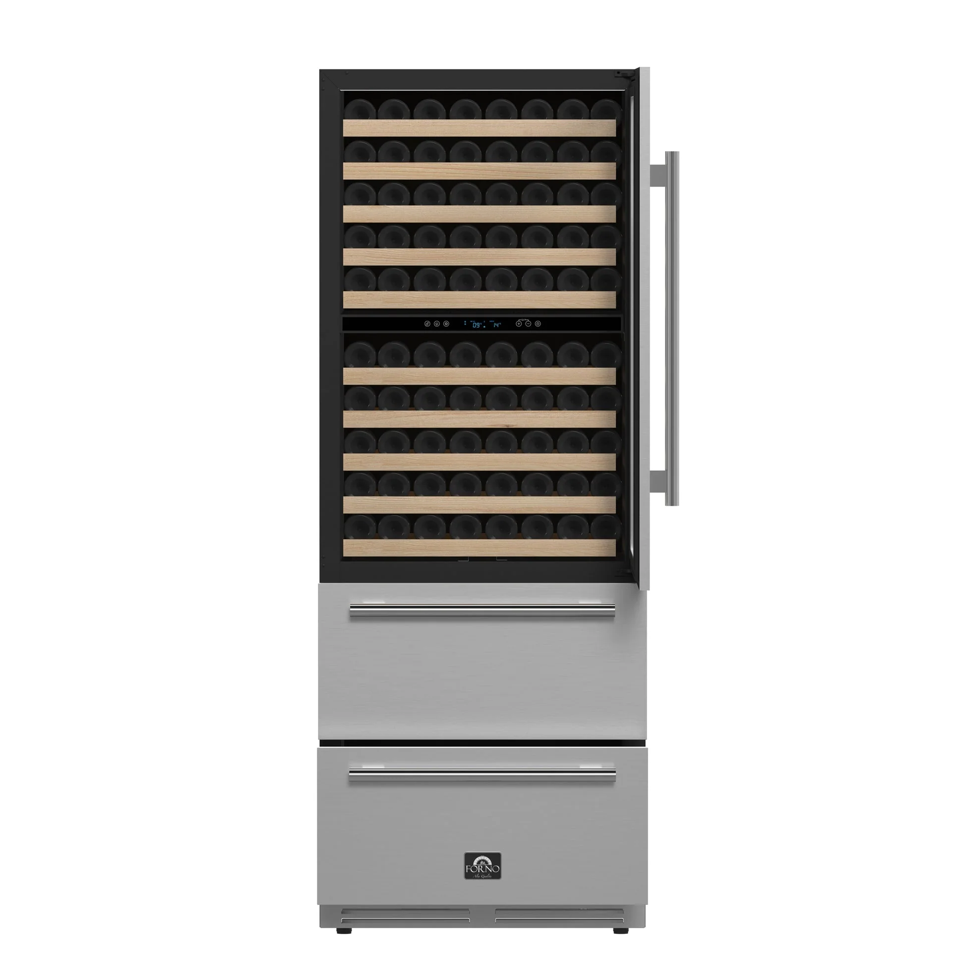 Forno Celano 30-Inch Triple Zone Wine and Beverage Cooler, 21.3 cu.ft, Stainless Steel - Image 2