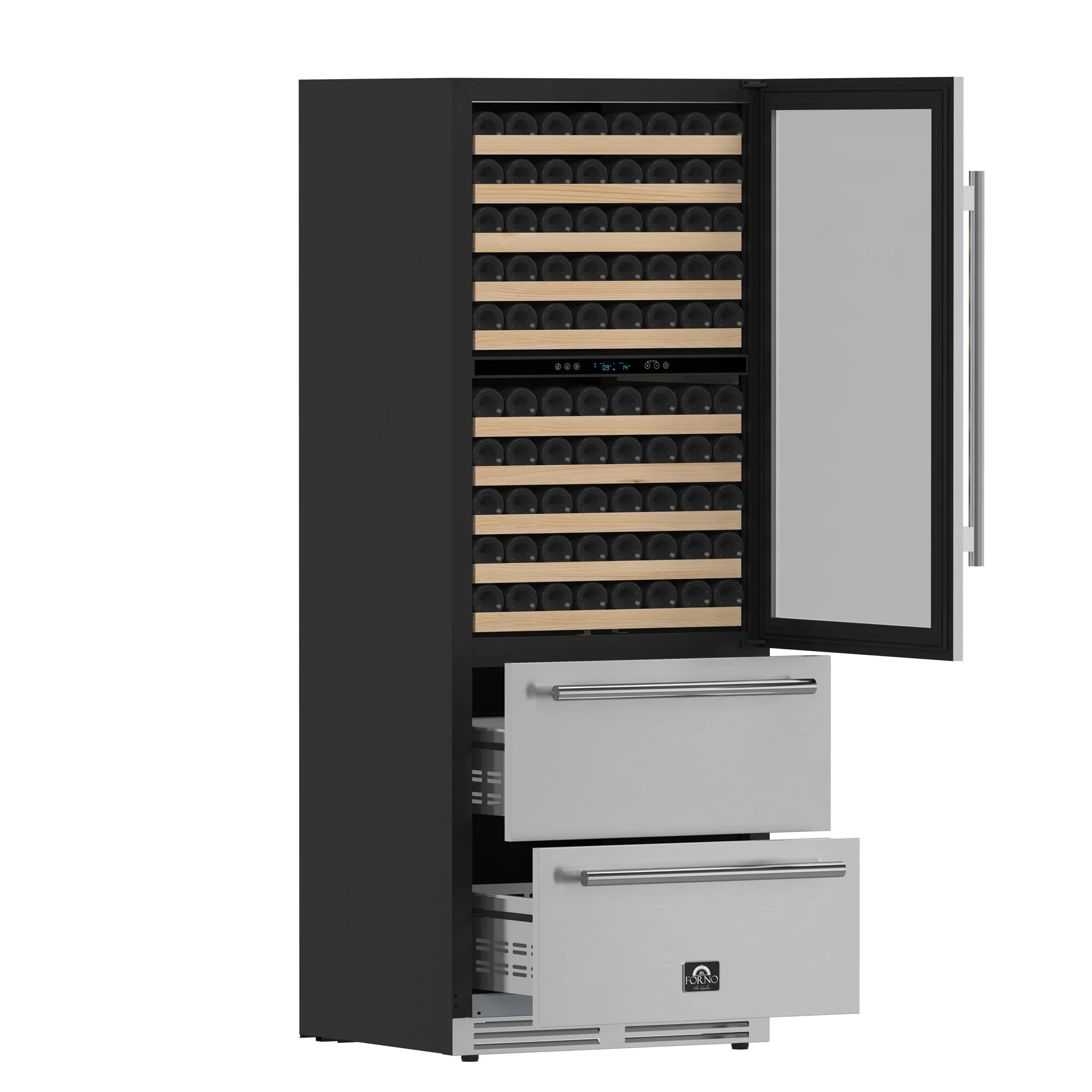 Forno Celano 30-Inch Triple Zone Wine and Beverage Cooler, 21.3 cu.ft, Stainless Steel - Image 7