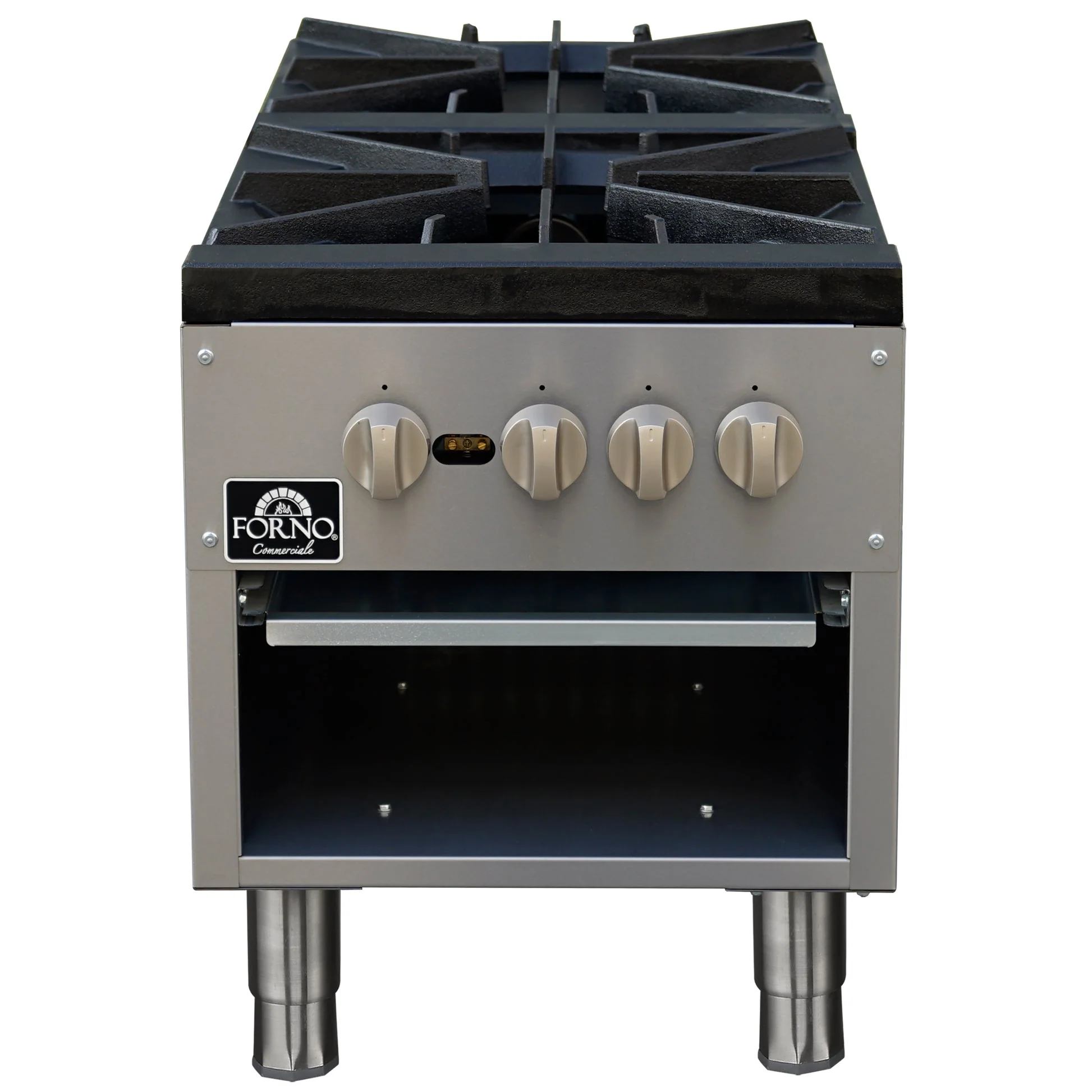 Forno Commerciale Gas Stock Pot Range – Dual 3-Ring Burners, Stainless Steel Construction