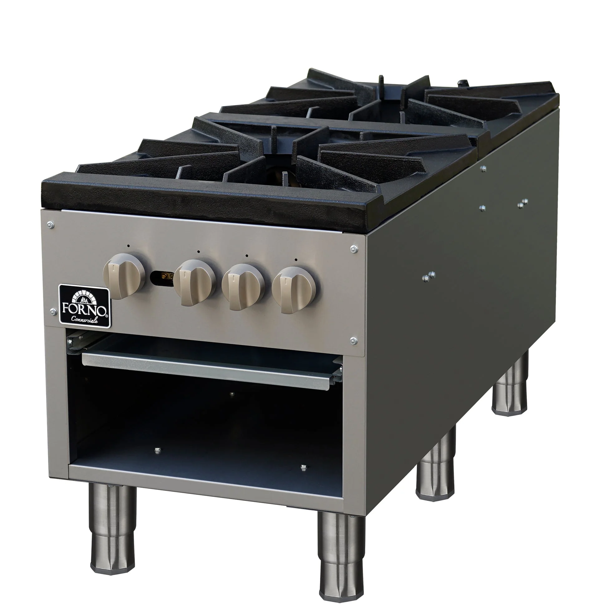 Forno Commerciale Gas Stock Pot Range – Dual 3-Ring Burners, Stainless Steel Construction - Image 2