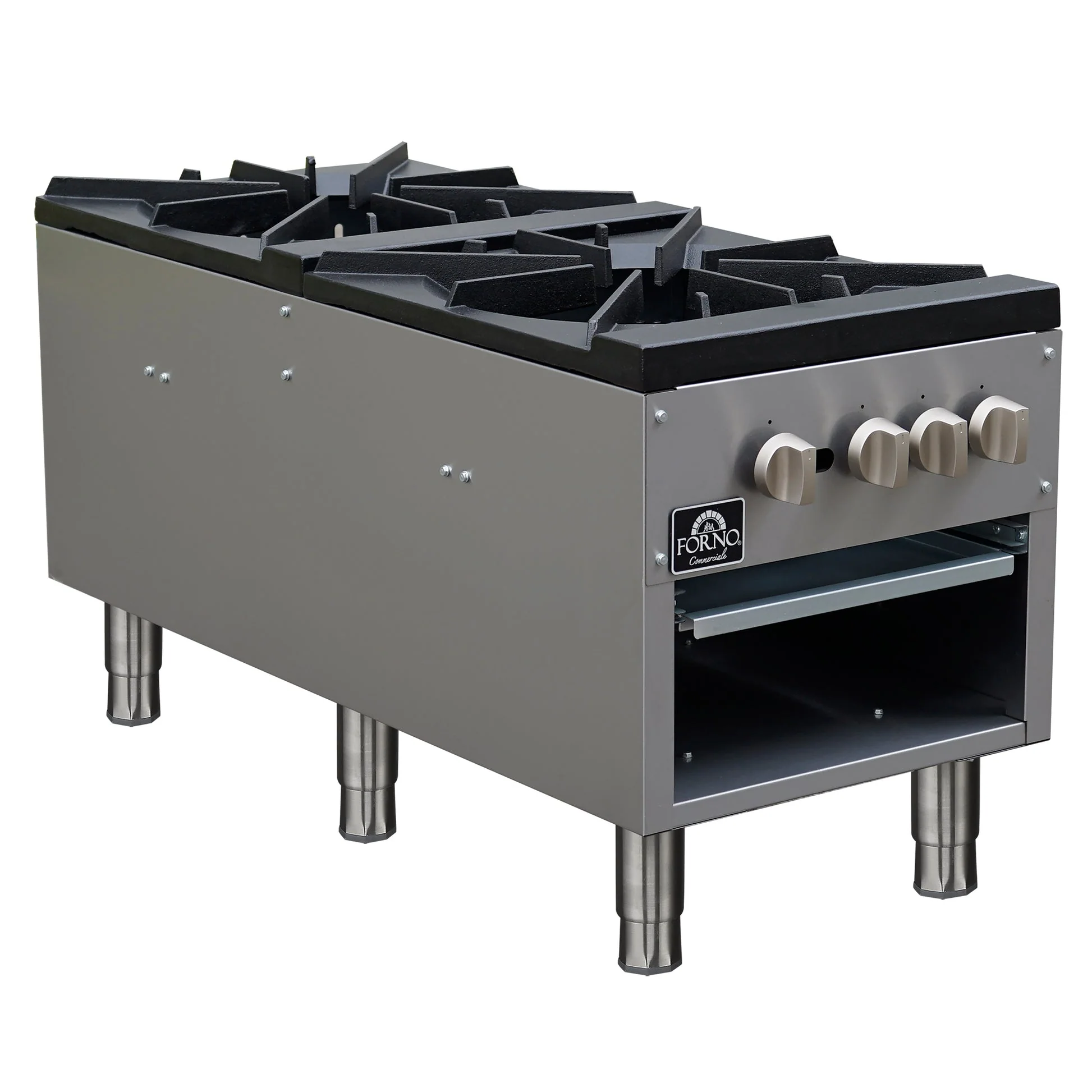Forno Commerciale Gas Stock Pot Range – Dual 3-Ring Burners, Stainless Steel Construction - Image 3