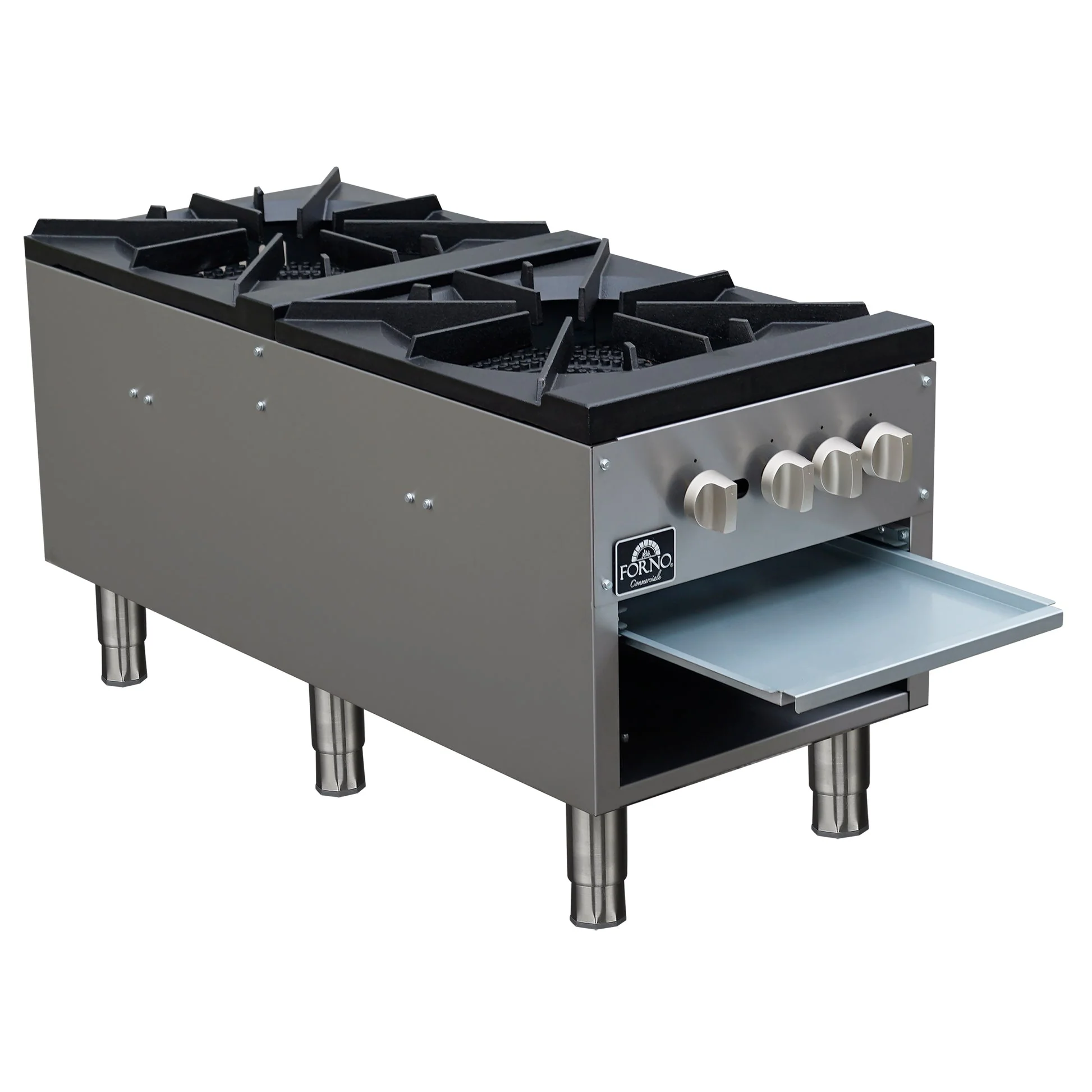 Forno Commerciale Gas Stock Pot Range – Dual 3-Ring Burners, Stainless Steel Construction - Image 4