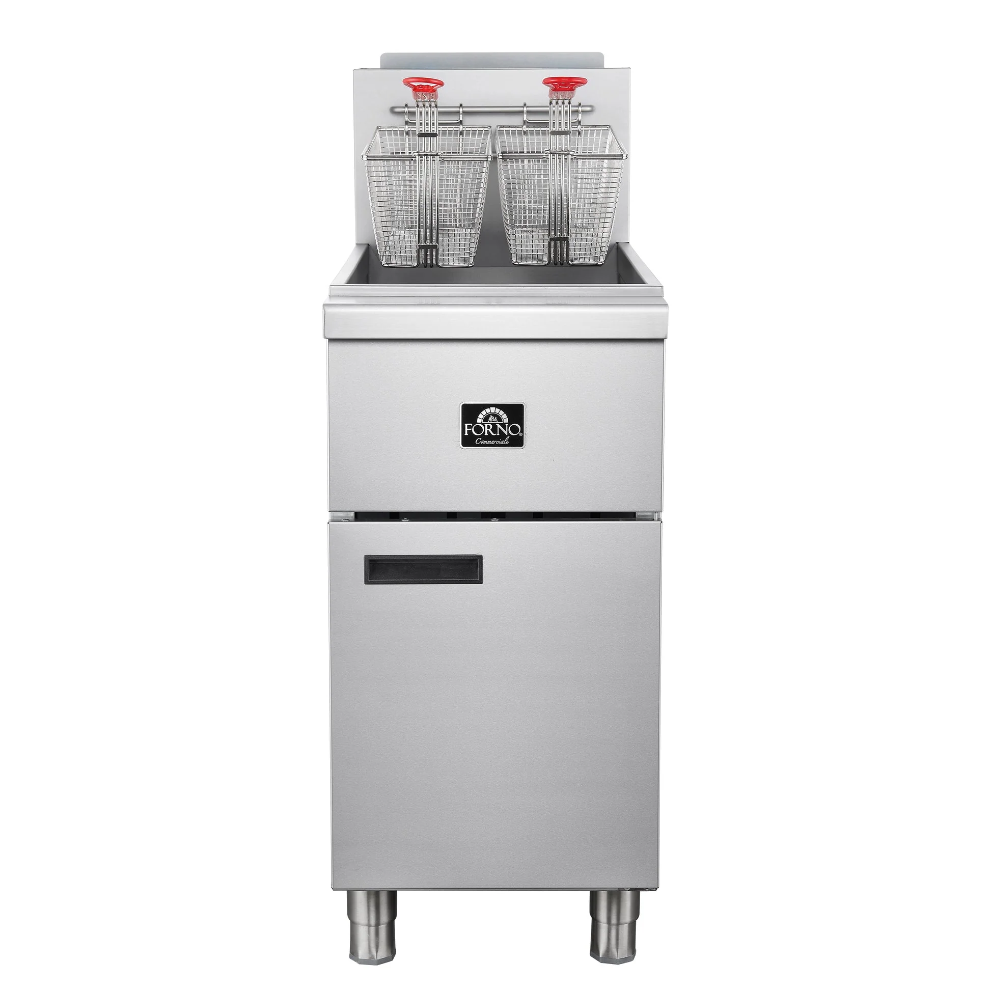 Forno Commerciale Natural Gas Deep Fryer, 4 Burners 120,000 BTU, 50 lbs Oil Capacity