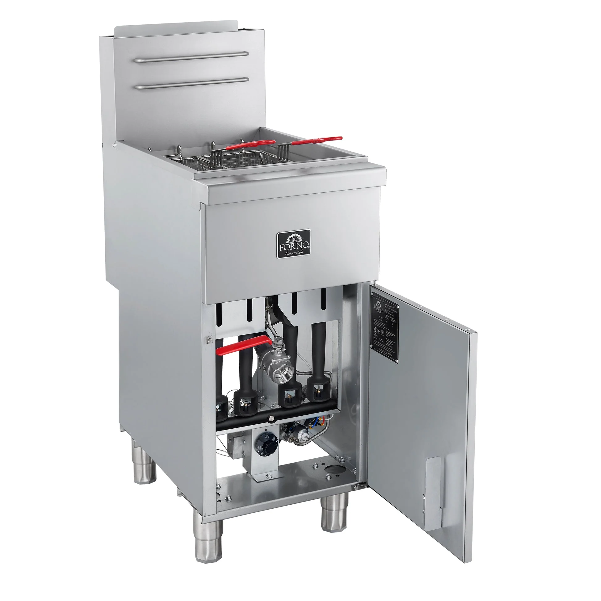 Forno Commerciale Natural Gas Deep Fryer, 4 Burners 120,000 BTU, 50 lbs Oil Capacity - Image 2
