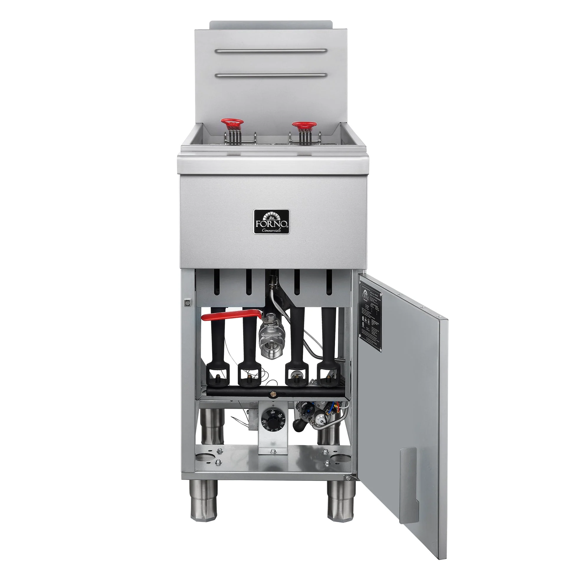 Forno Commerciale Natural Gas Deep Fryer, 4 Burners 120,000 BTU, 50 lbs Oil Capacity - Image 3